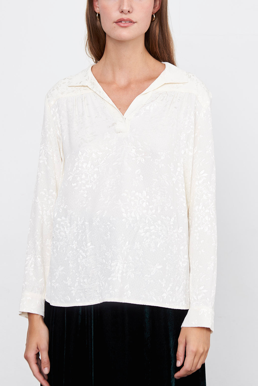 MORGAN - Blouse en jacquard fleuri Faume - seconde main