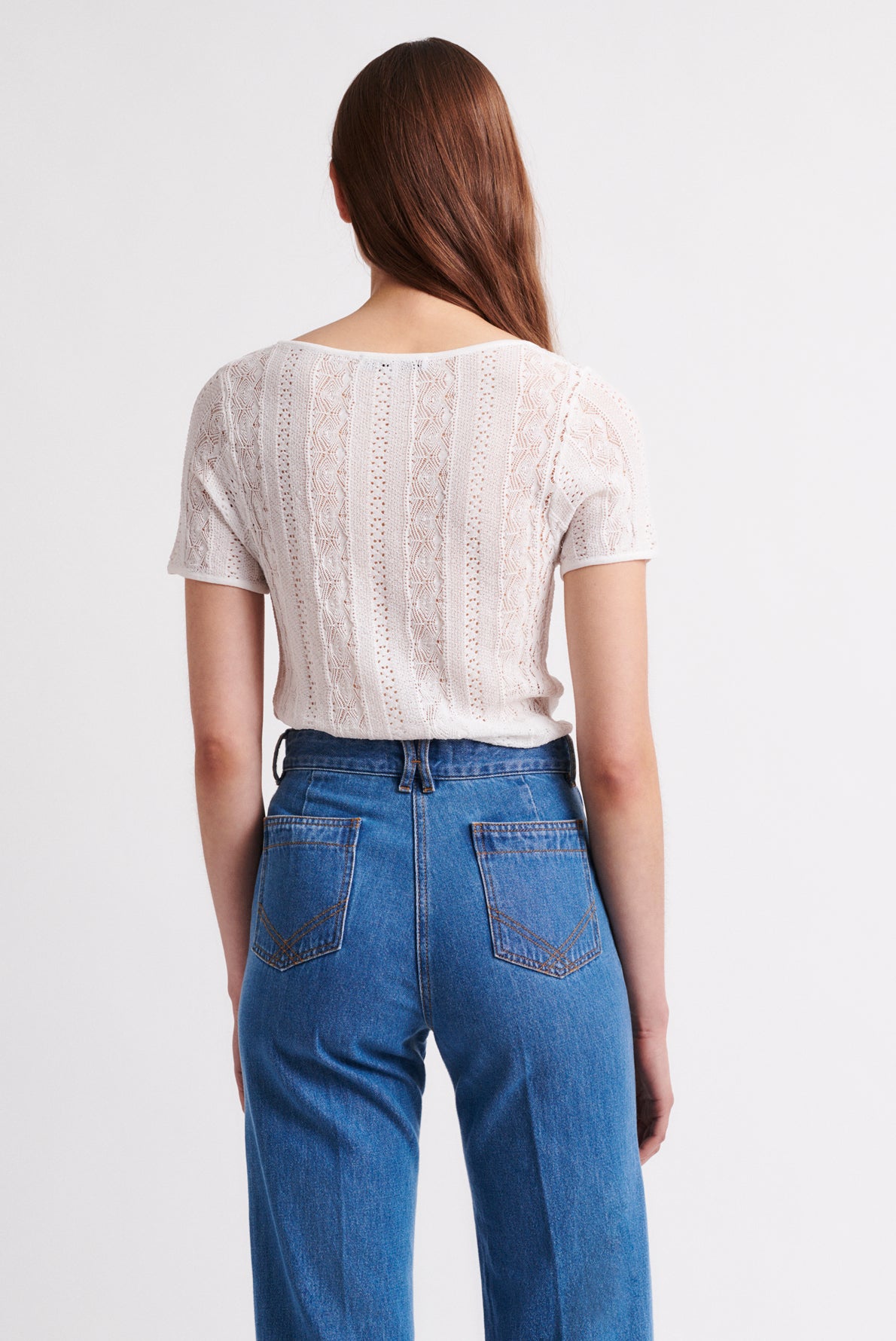 ENDA - Top en maille fine ajourée Faume - seconde main