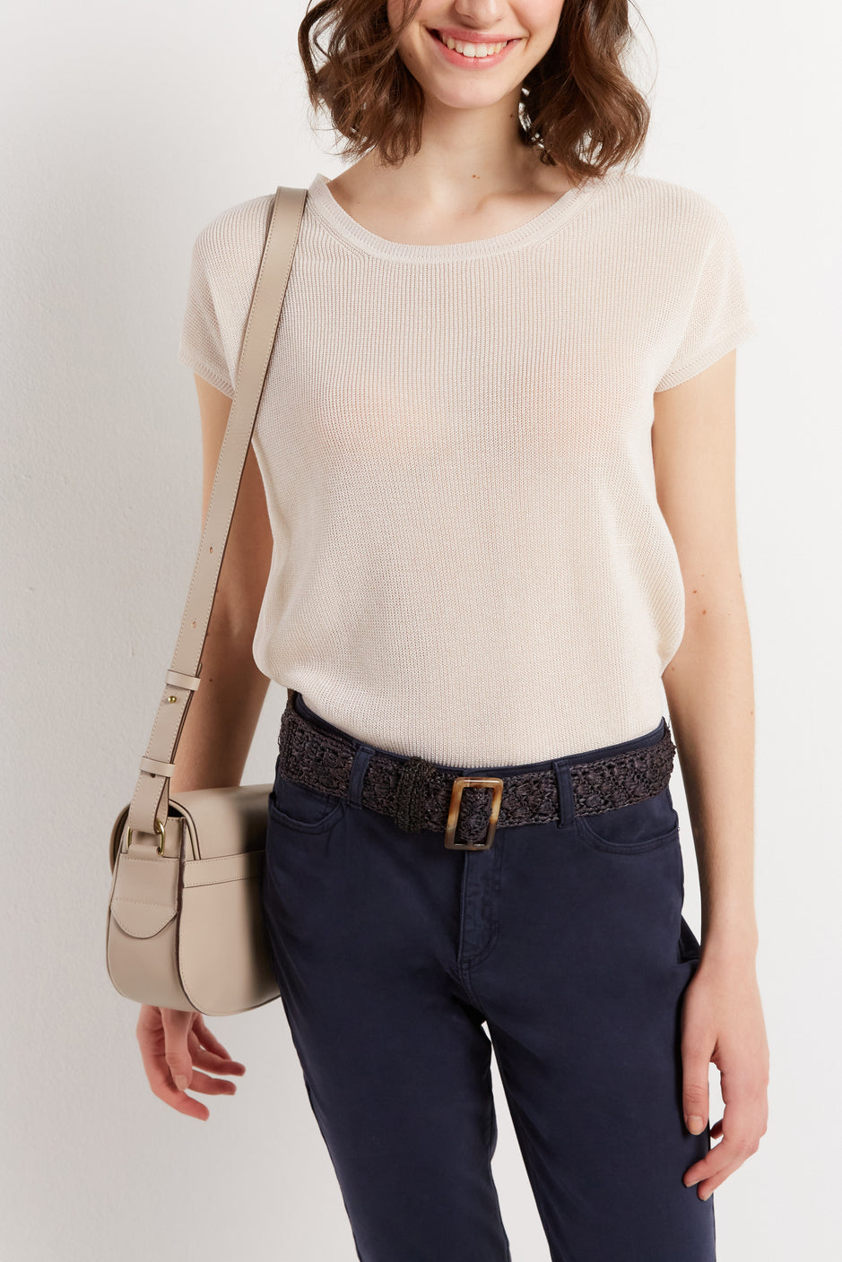 Pull manches courtes en maille fine - LILA Faume - seconde main