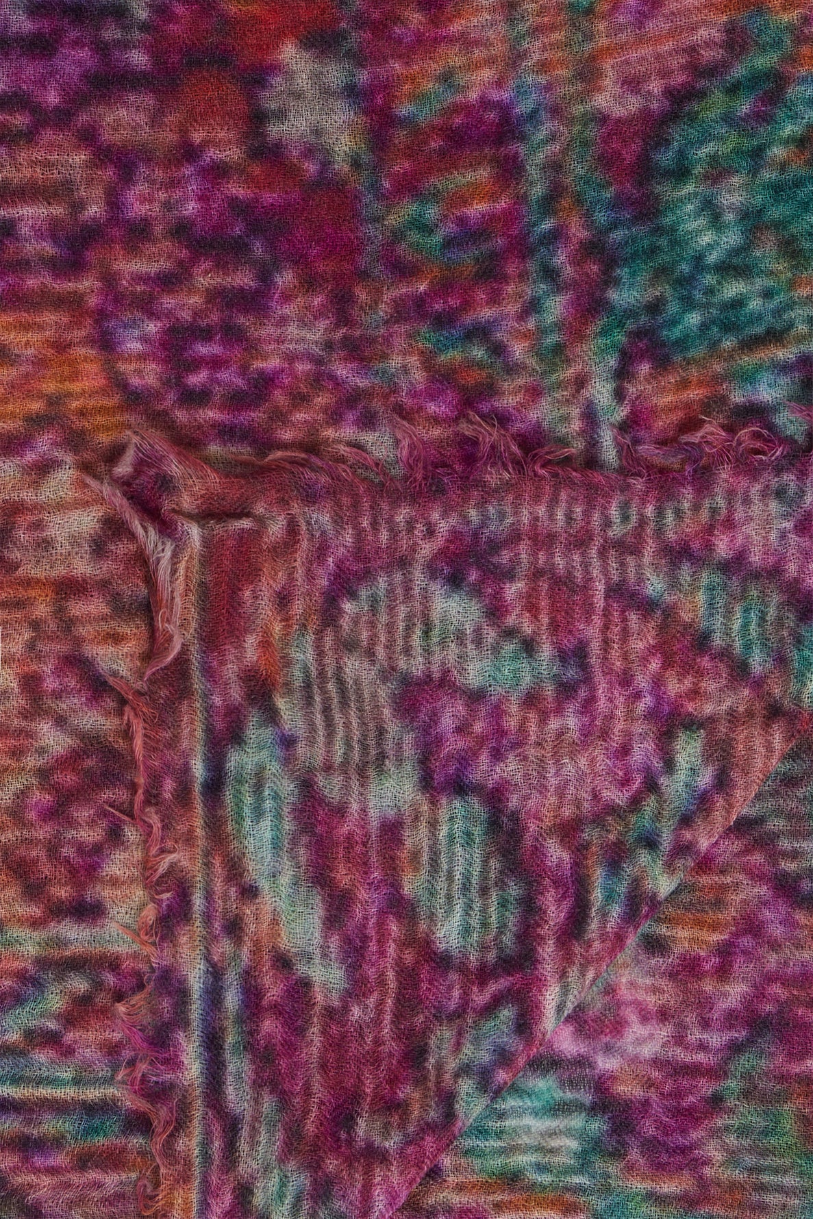 Grande écharpe en laine à motif psychédélique - GARRY Faume - seconde main