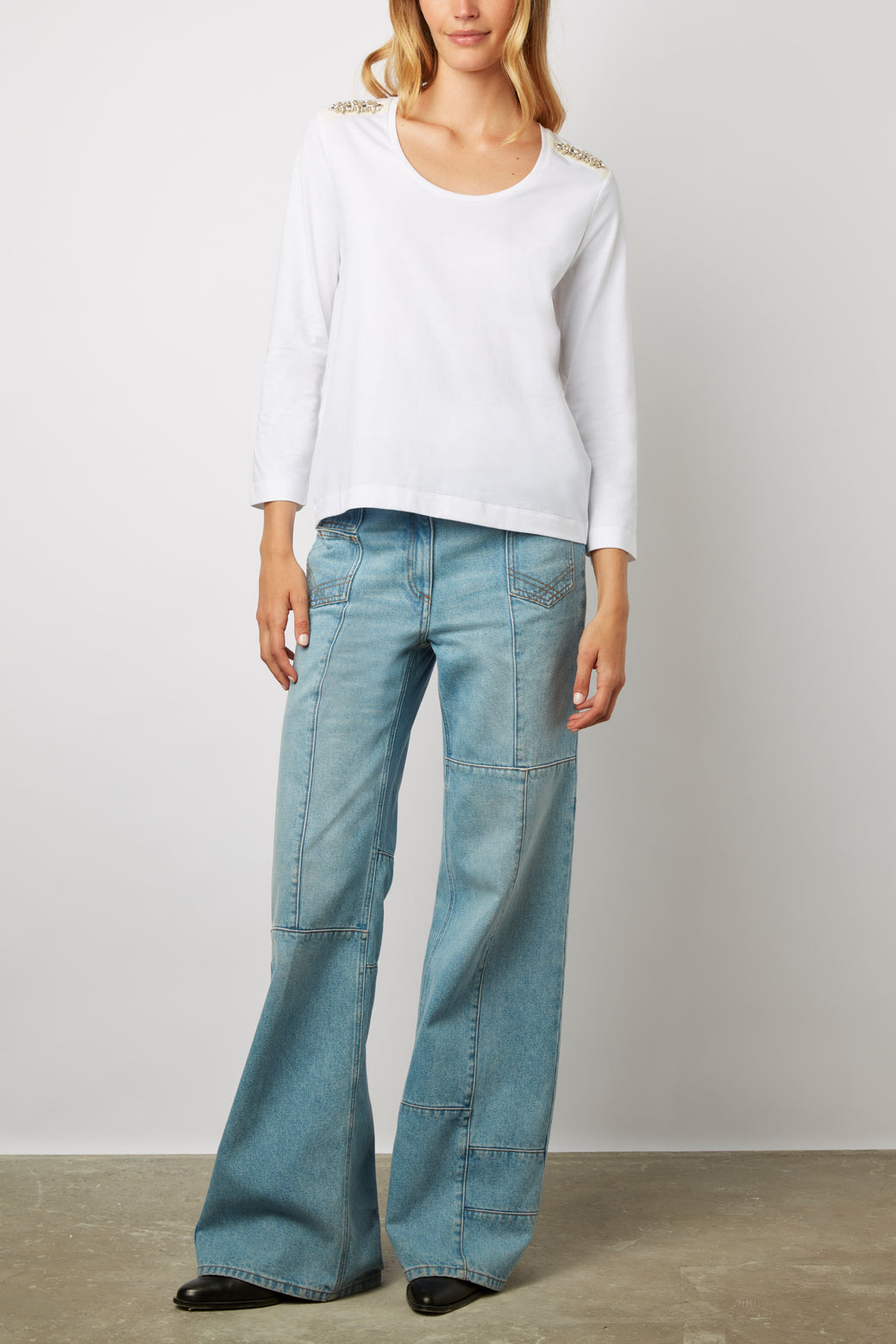 T-shirt col rond uni et diamants - ADONIS Faume - seconde main