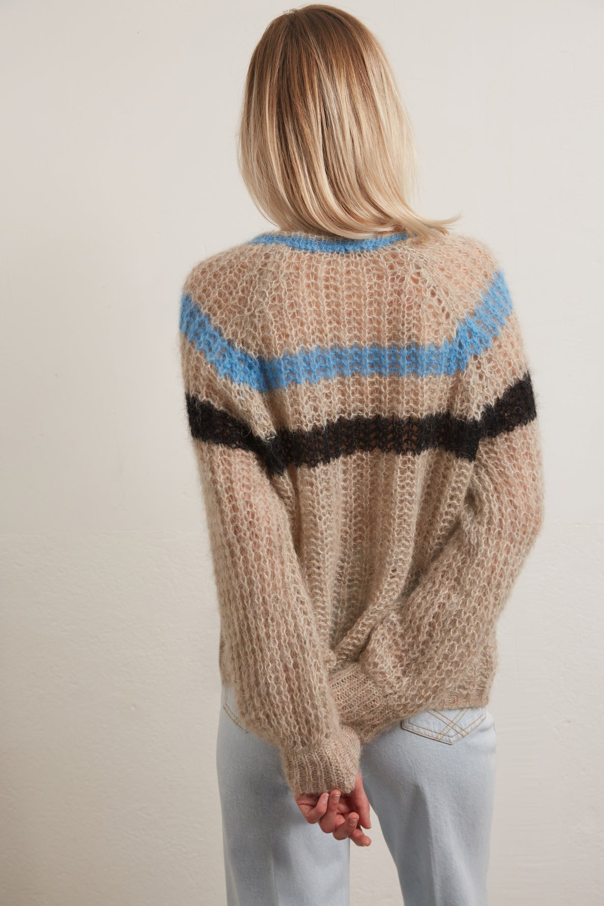 EMANUELA  - Pull en mohair mélangé à rayures Faume - seconde main