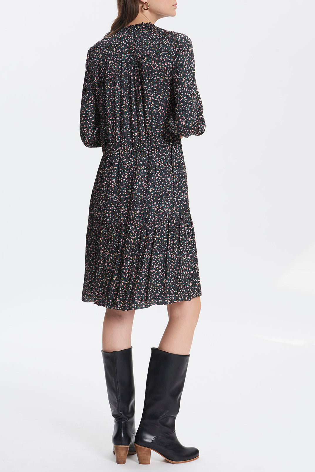 DIXIE - Robe longue imprimé floral Faume - seconde main