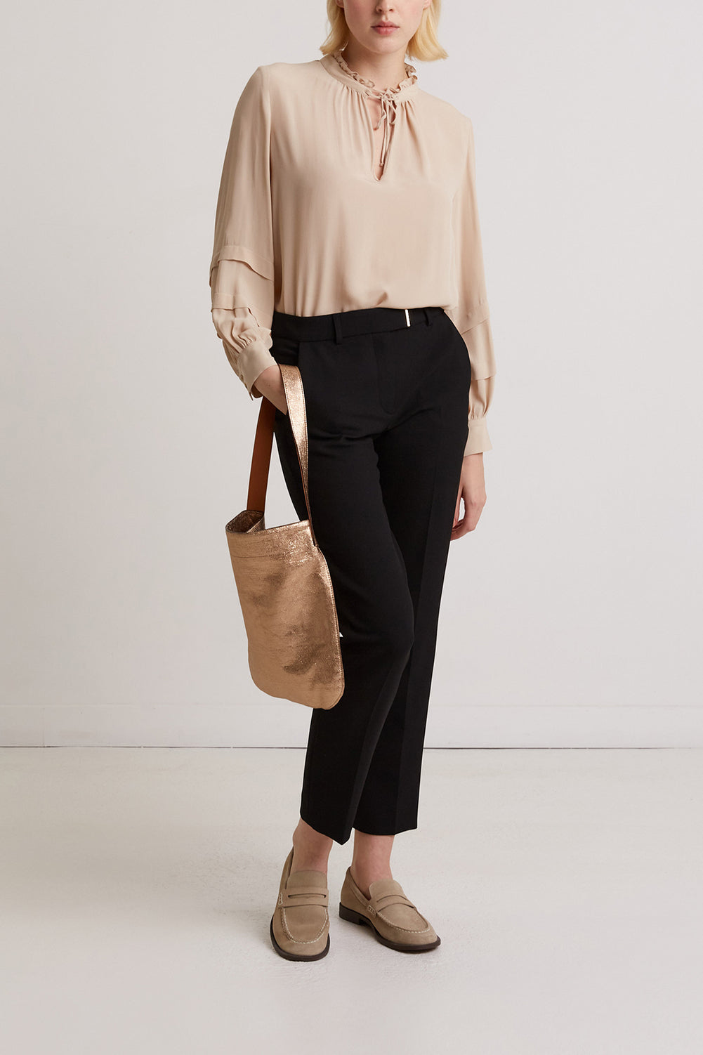 Pantalon tailleur à fermoir doré - EMMILY Faume - seconde main