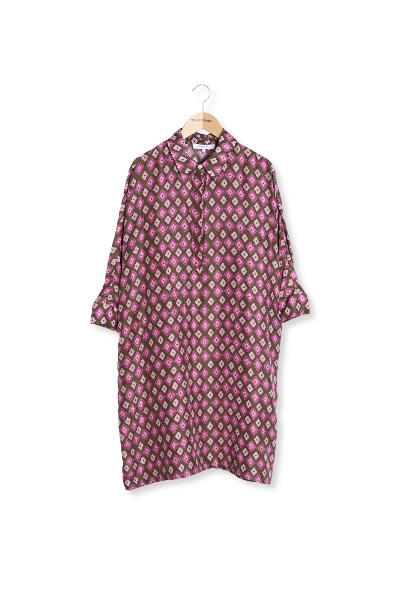 Robe chemise en soie à losanges - PIERRA Faume - seconde main