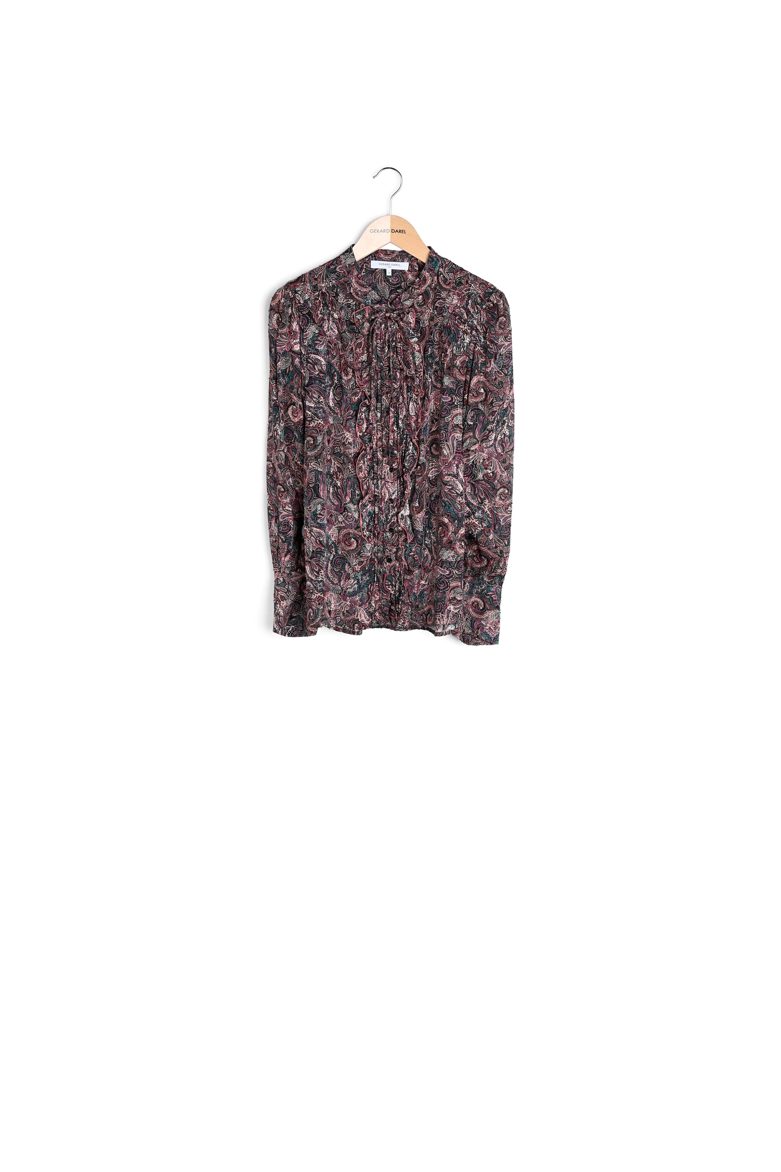 Chemise en mousseline à jabot imprimé cachemire - CLEO Faume - seconde main