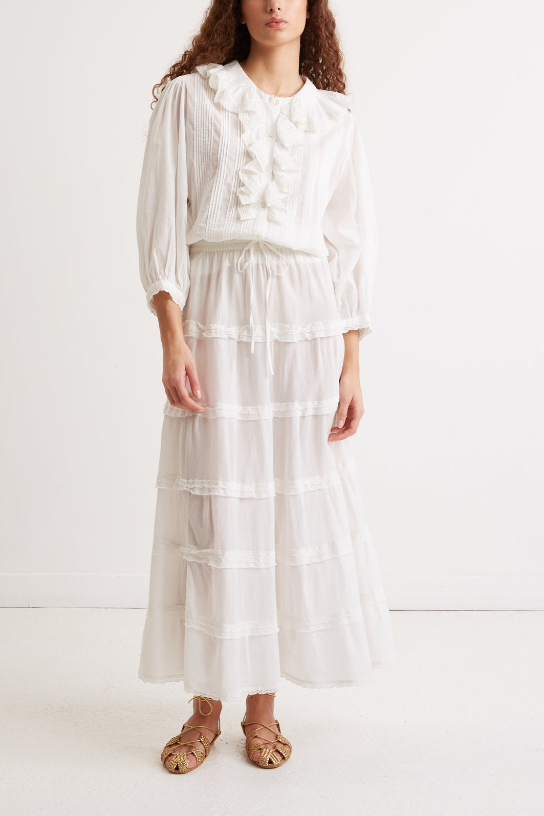 Jupe à volants en voile de coton - BROOKE Faume - seconde main