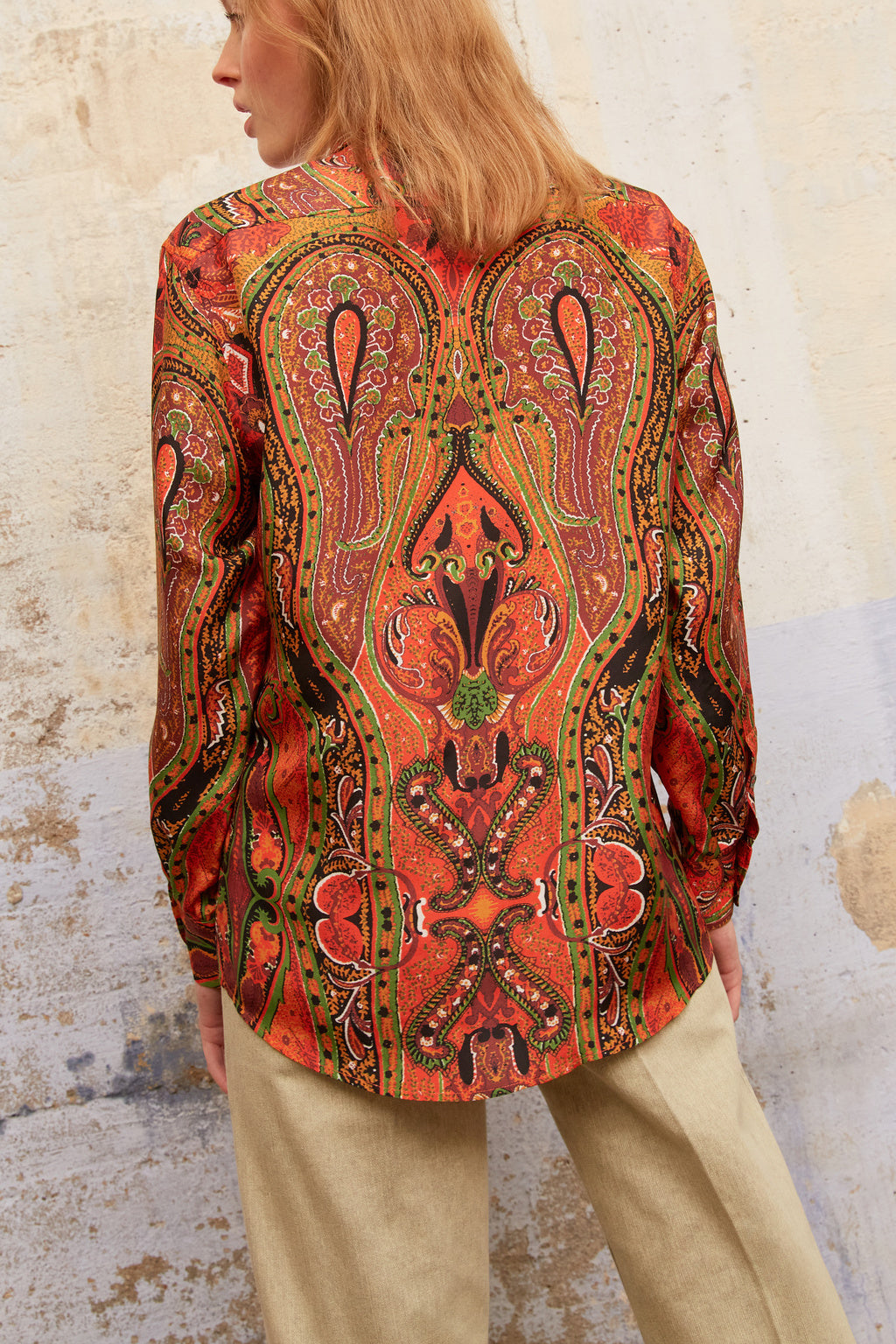 Chemise en soie imprimée Faume - seconde main