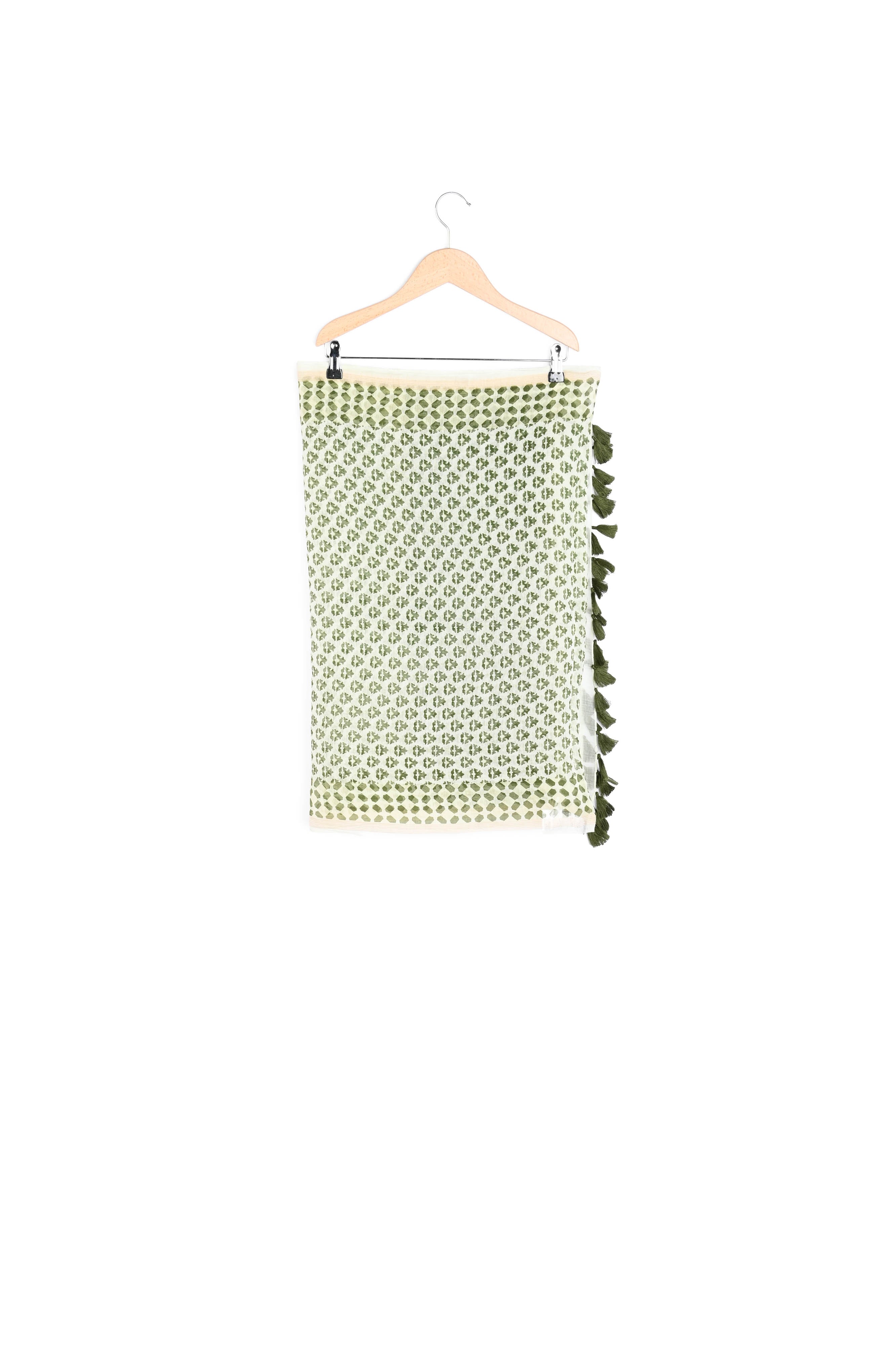 Foulard soie et coton à pompons - GLORIA Faume - seconde main