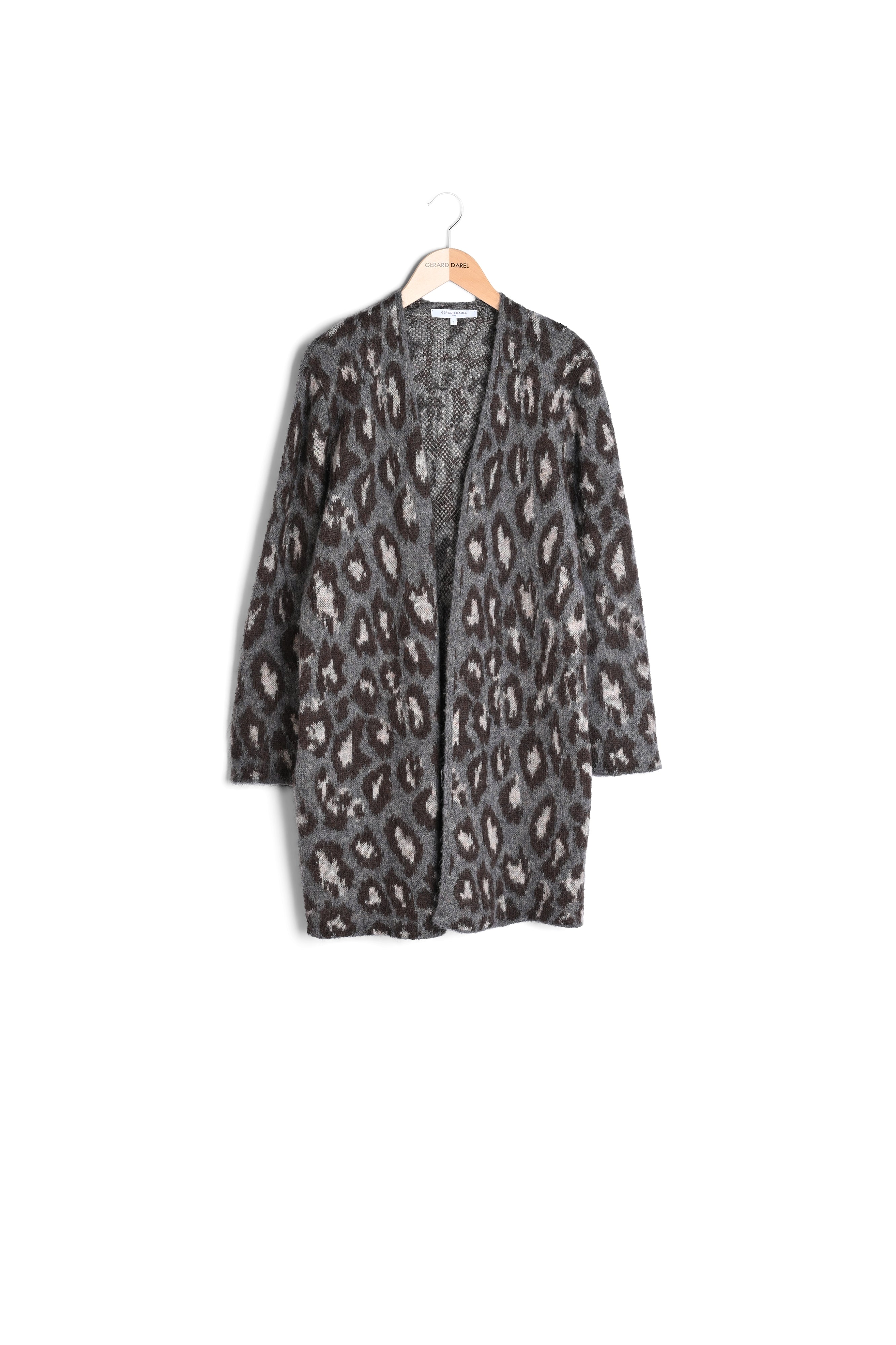 SARA - Gilet oversize en laine léopard Faume - seconde main