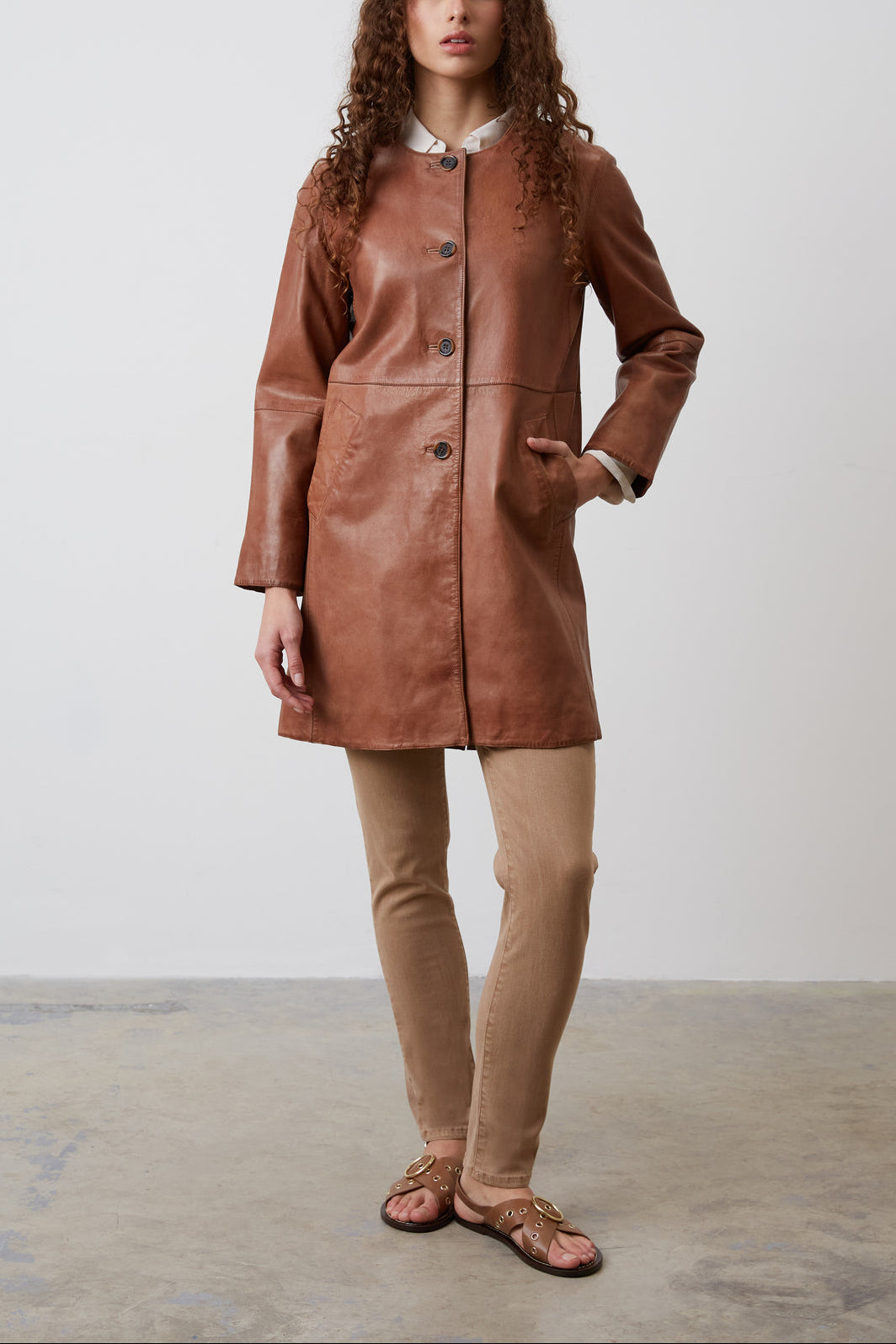 MAGIE - Manteau cuir Faume - seconde main