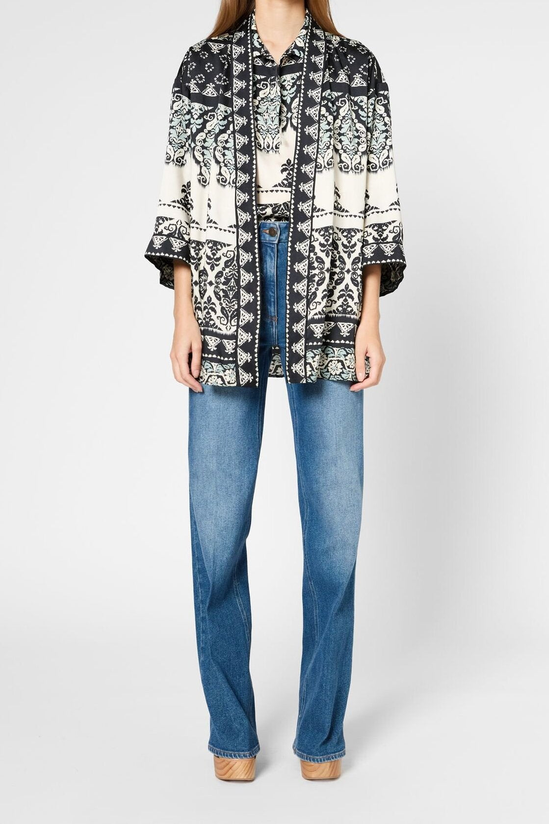 Veste kimono imprimée - ROZEN Faume - seconde main