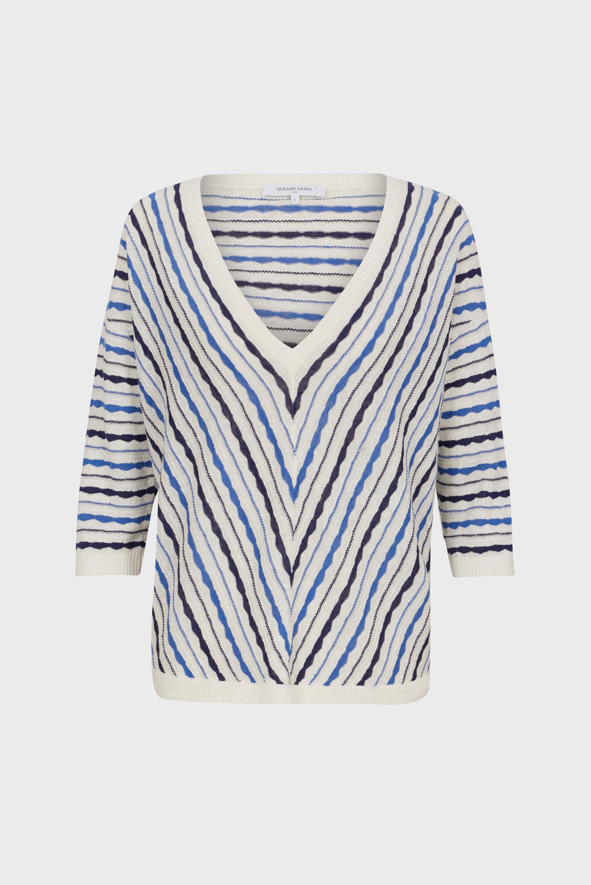 Pull décolleté à rayures en  lin - LAYANAH Faume - seconde main