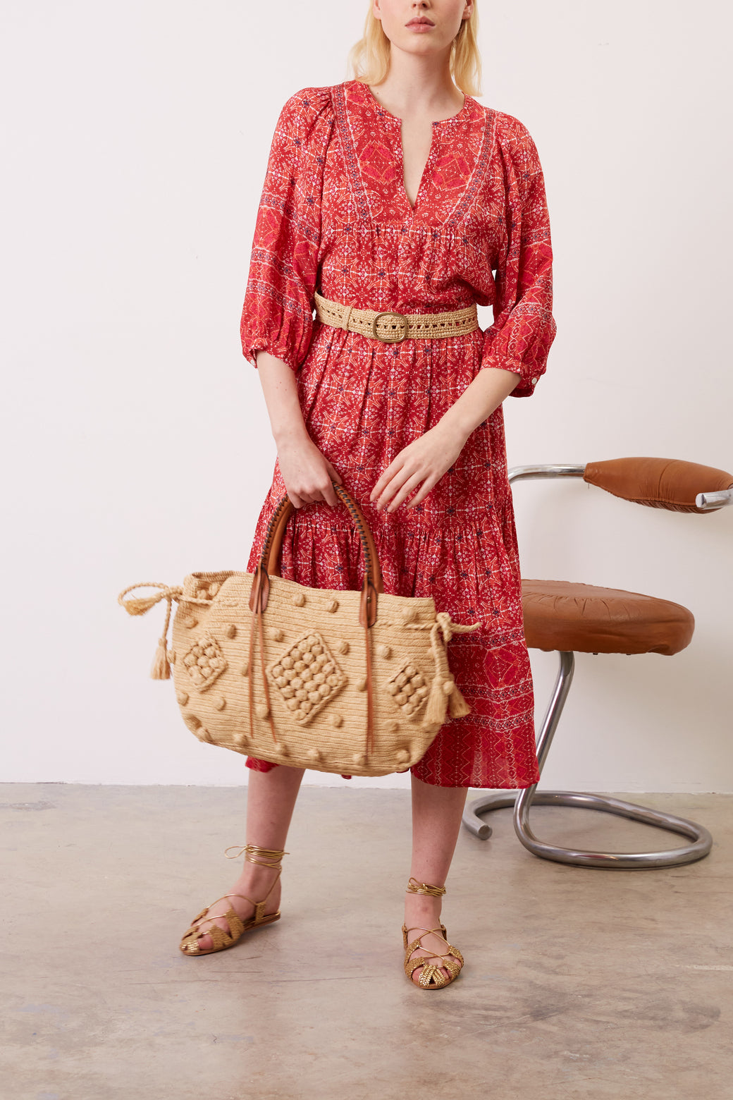 Jupe mi-longue motif ethnique - BADICE Faume - seconde main