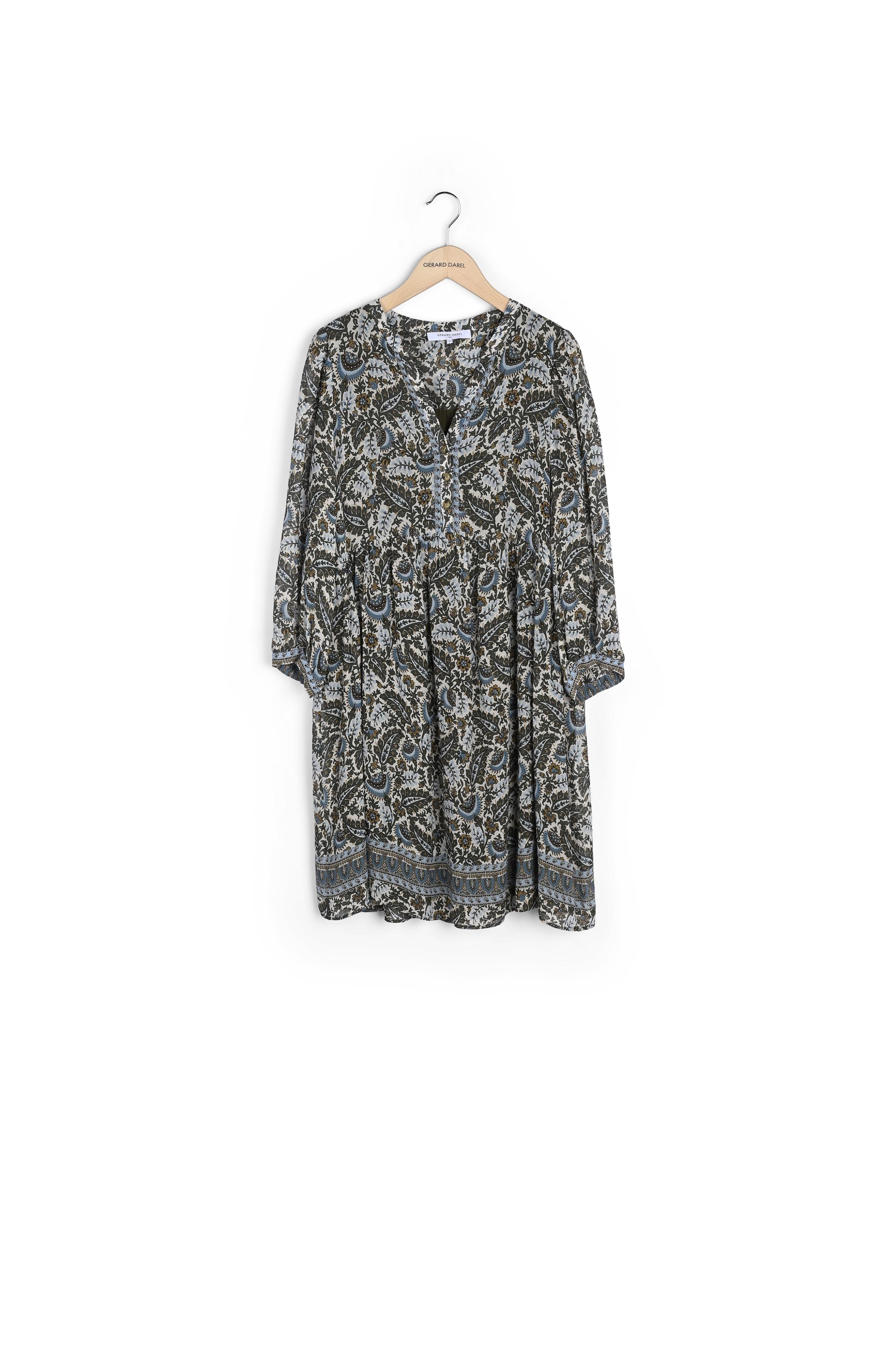 Robe courte et fluide à imprimé végétal - JELENA Faume - seconde main