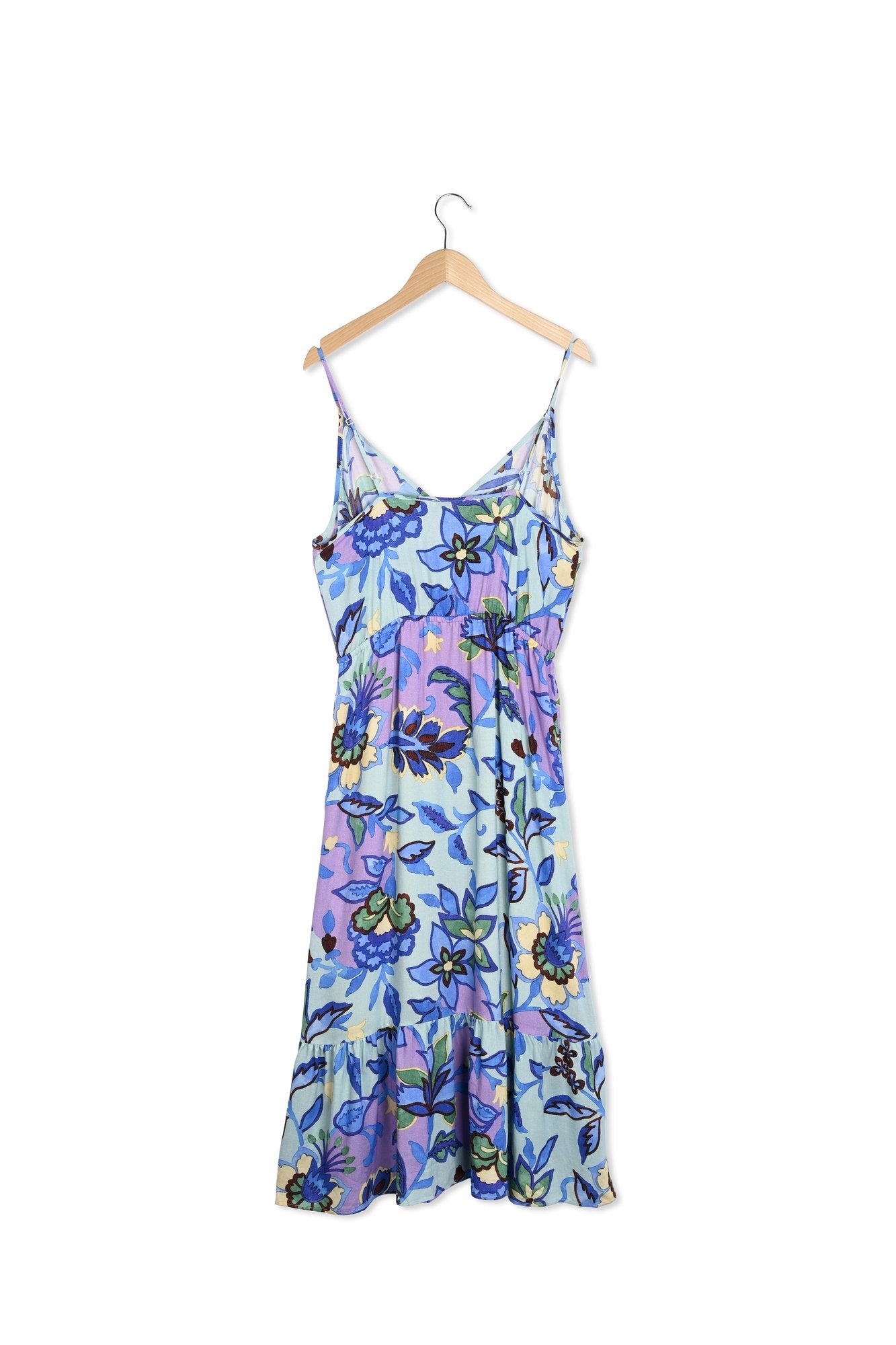 Robe mi-longue boutonnée en imprimé floral Faume - seconde main