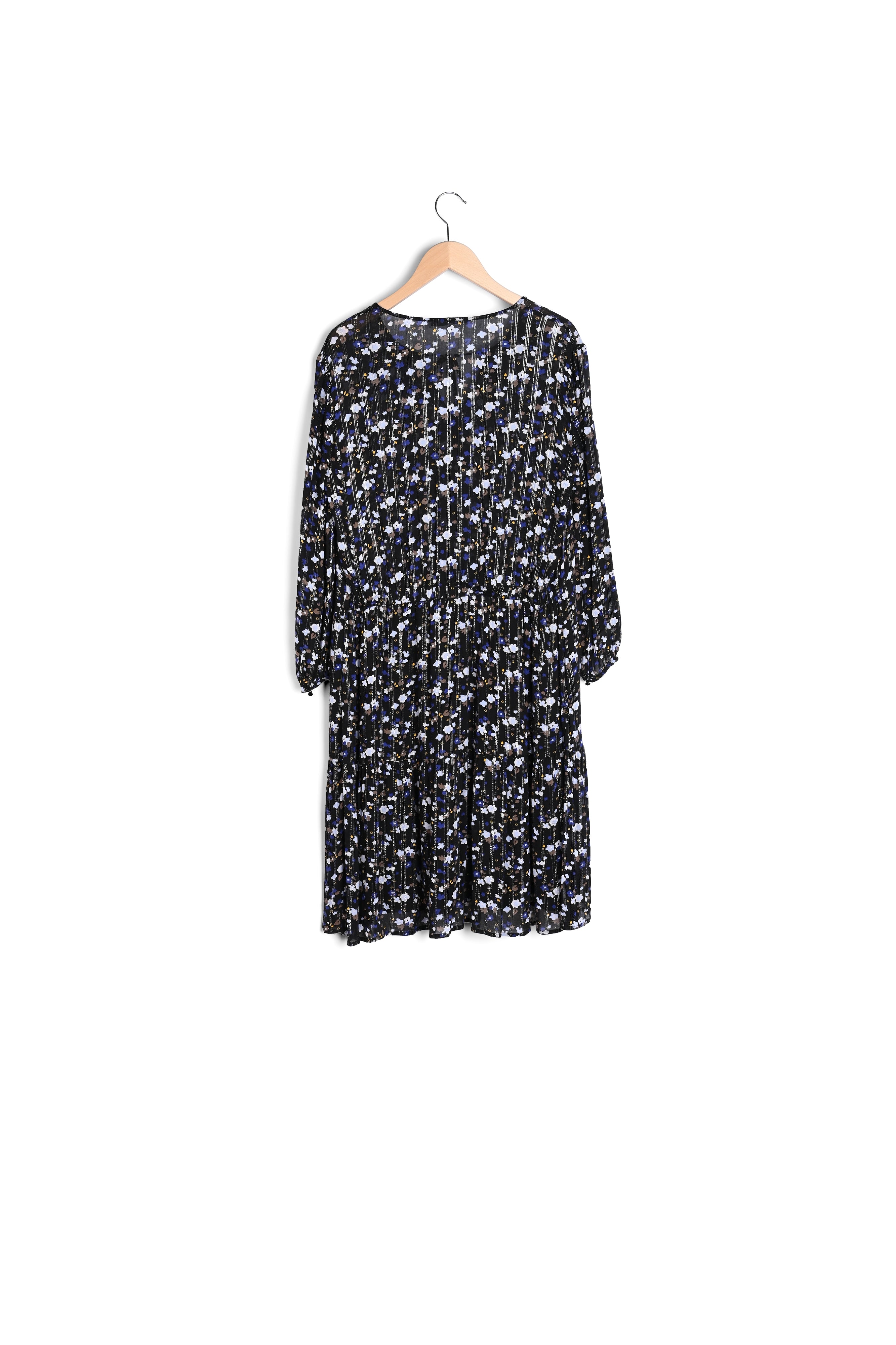 DANIELA - Robe volantée en crêpe Faume - seconde main