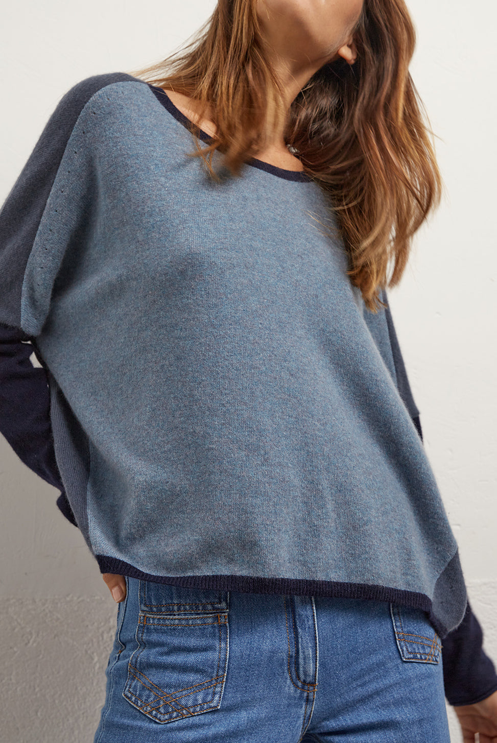 DOMTILLE - Pull bicolore en cashemire Faume - seconde main