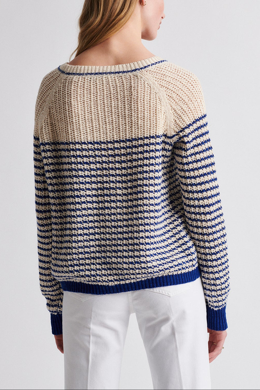 ELVEZIA - Pull à rayures en maille fantaisie Faume - seconde main