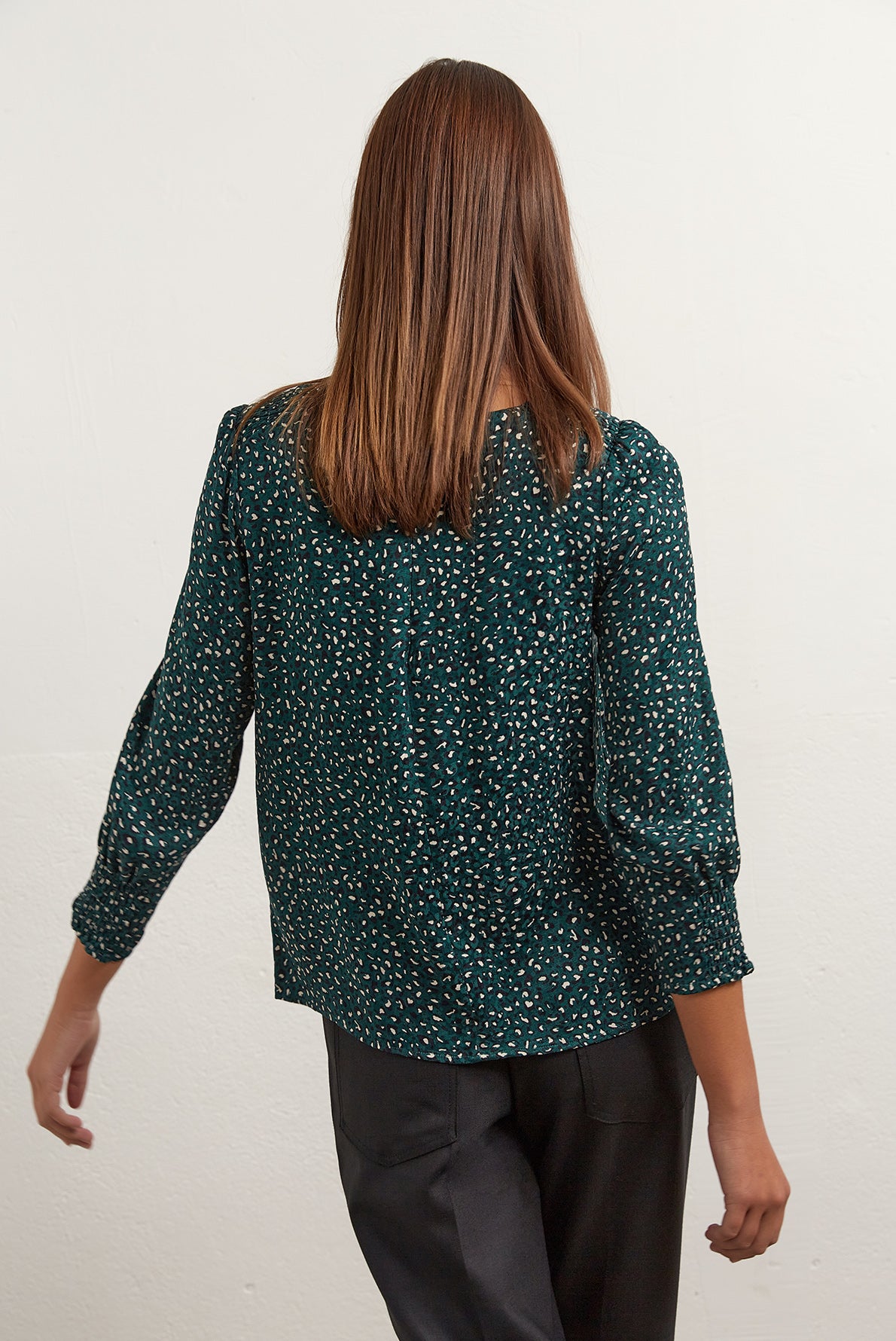 Altea - Top avec smocks en jacquard animalier Faume - seconde main