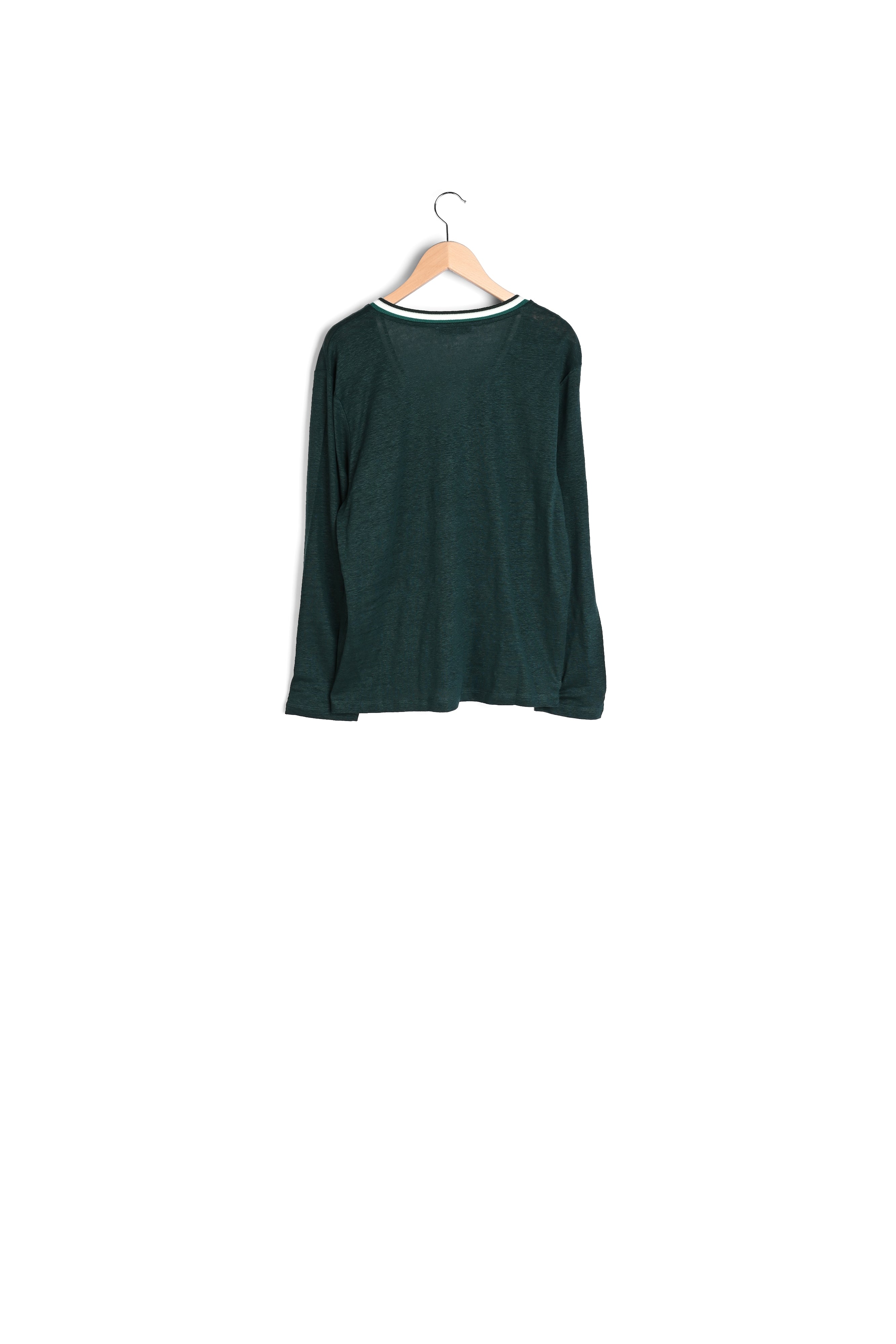 Tee-shirt en maille de lin à col fantaisie - AMELY Faume - seconde main