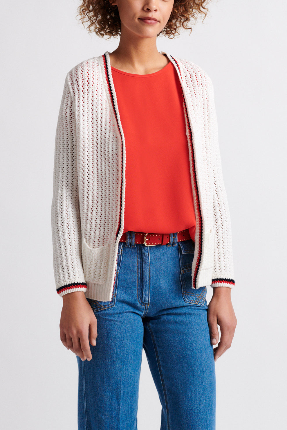 ENGIE - Cardigan en coton et détails en contraste Faume - seconde main