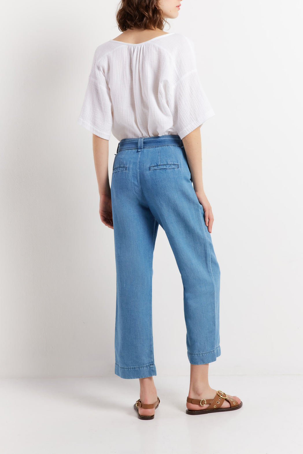 MARISA - Pantalon large 7/8 façon denim Faume - seconde main