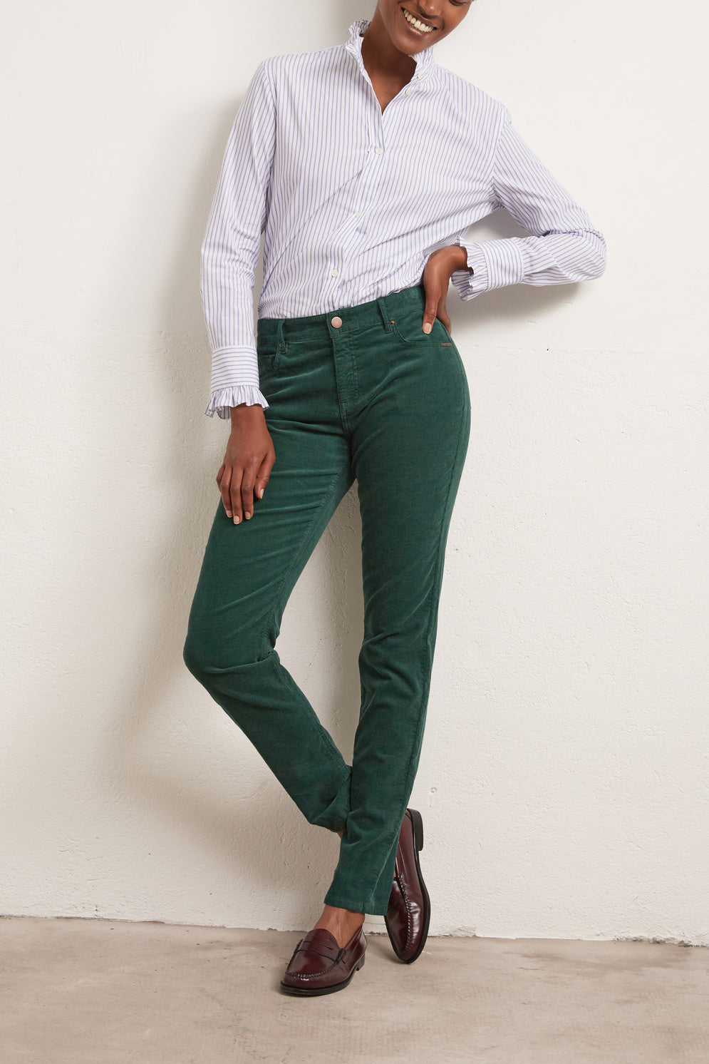 LETIZIA -Pantalon droit en velours côtelé Faume - seconde main