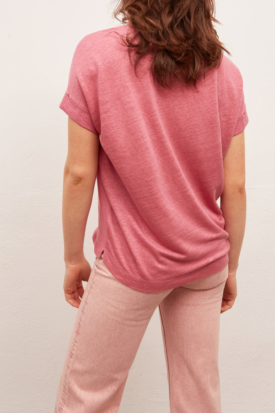 JANAE - Tee-shirt en lin façon bimatière Faume - seconde main