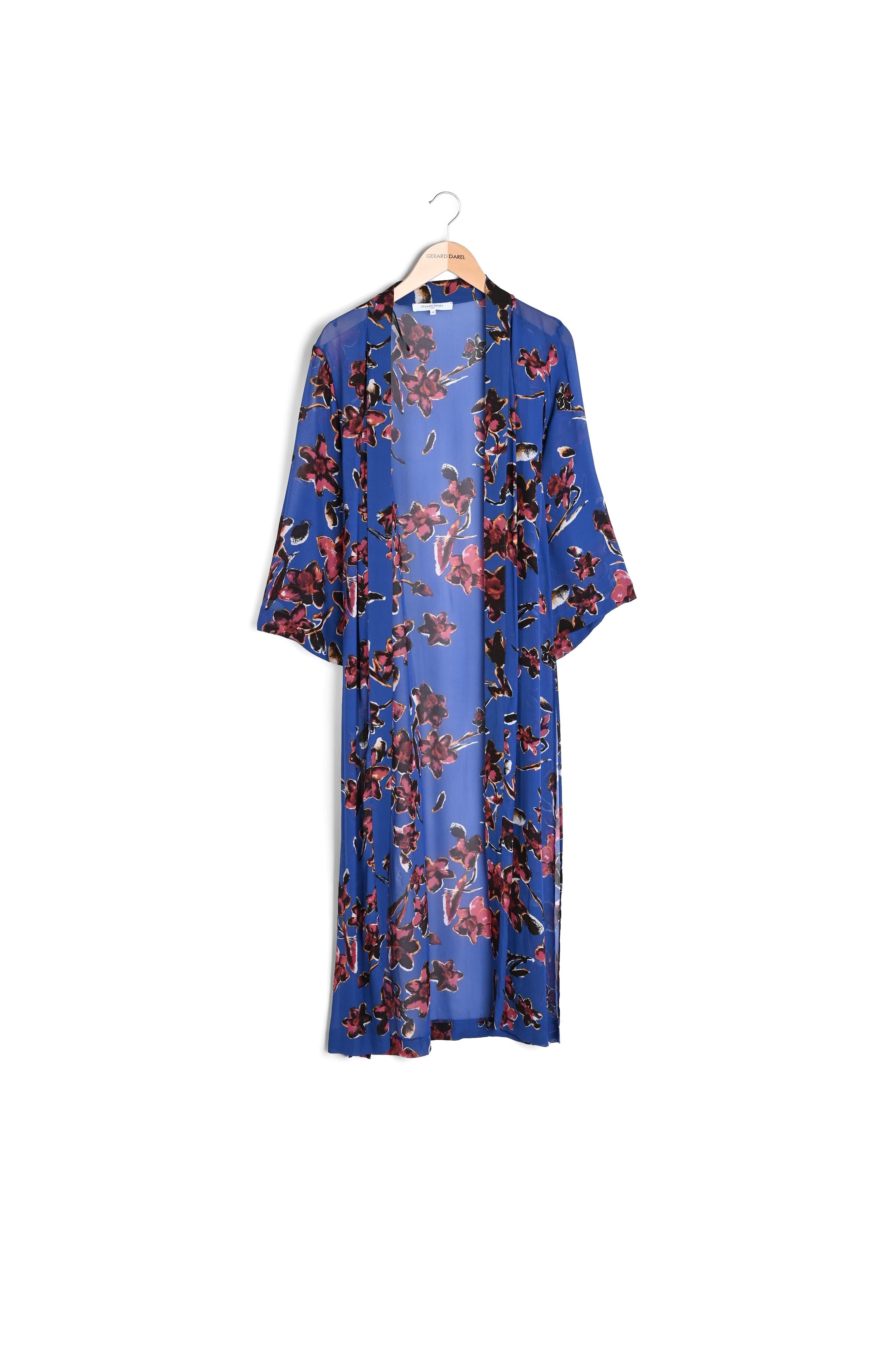 NAYLA - Gilet long et fluide à imprimé floral Faume - seconde main