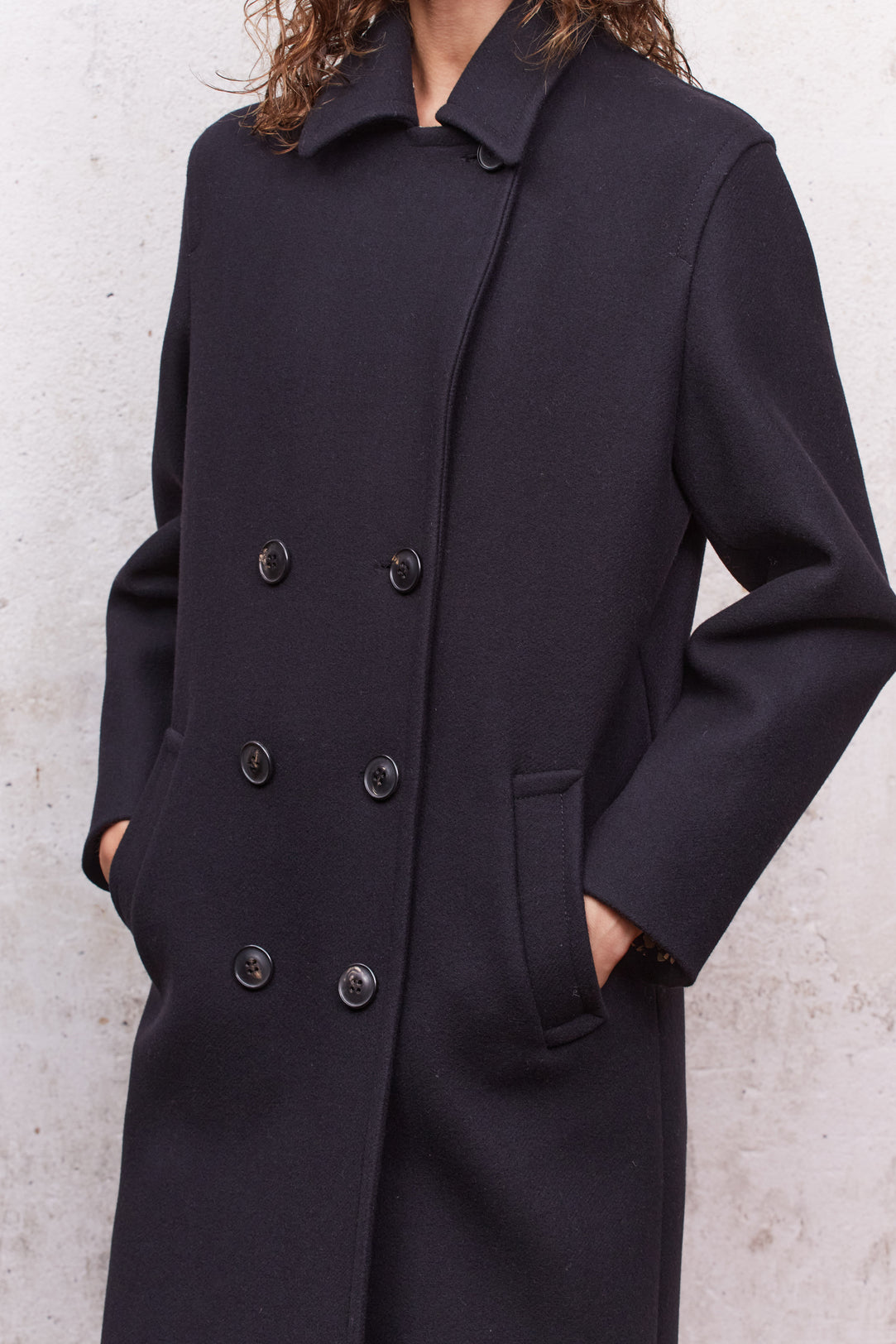 SILYA - Manteau droit en laine vierge Faume - seconde main