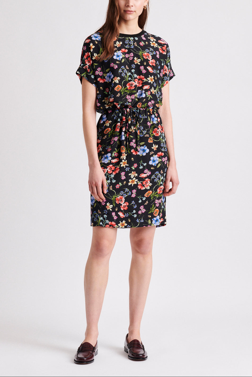 STACY - Robe droite sportswear en crêpe imprimée Faume - seconde main