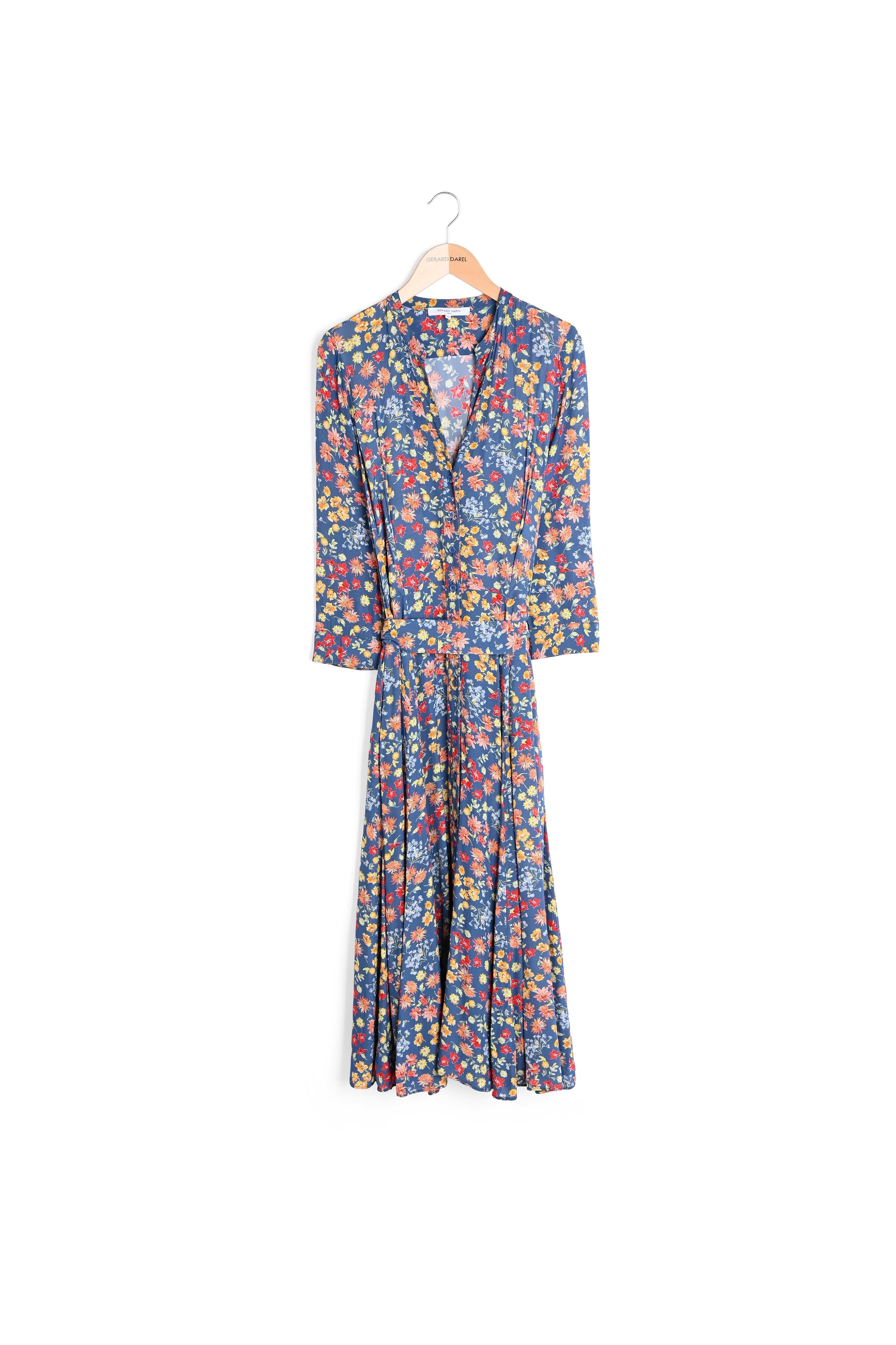 Robe longue boutonnée à motif floral - JAMES Faume - seconde main