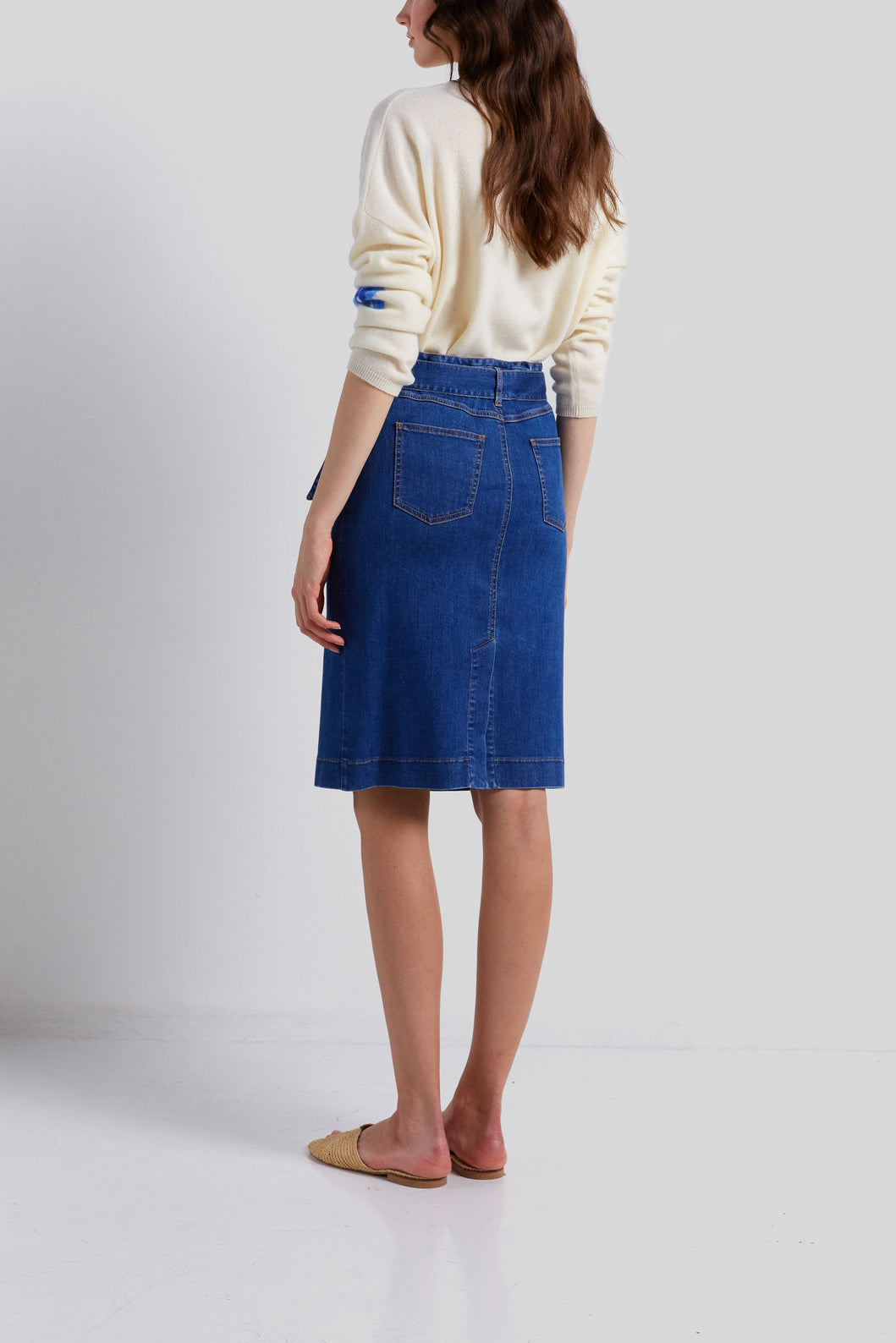 Jupe droite en denim - BIARITZ Faume - seconde main