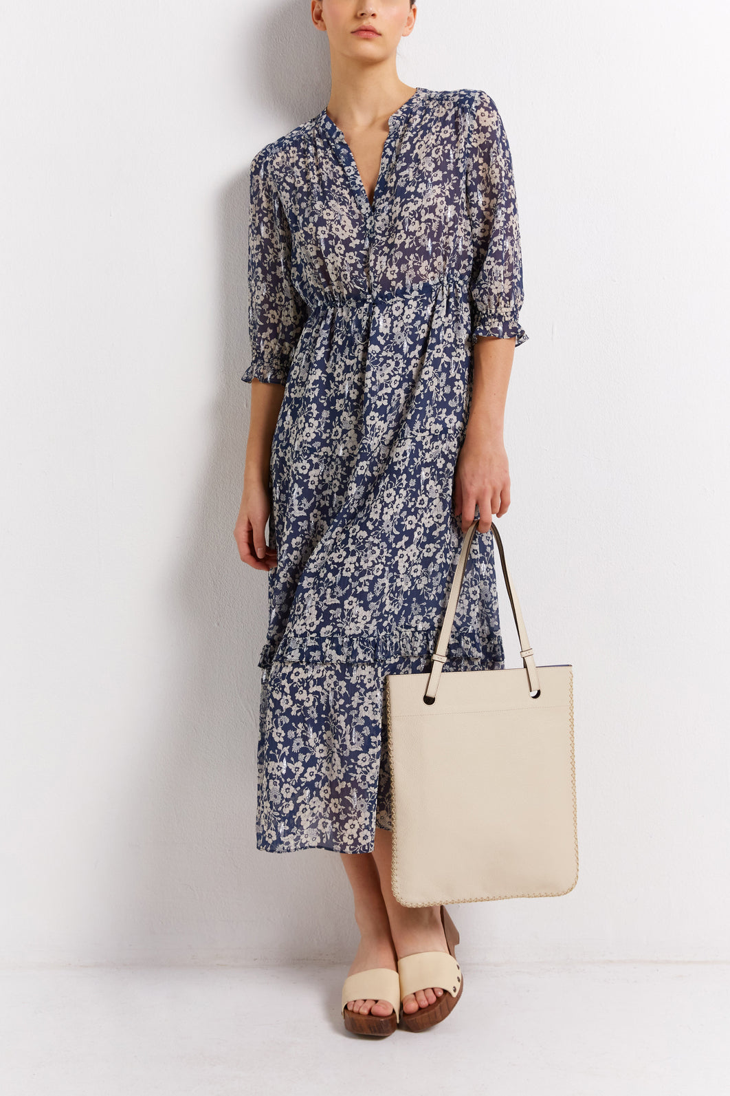 Robe fleurie et fils Lurex - JASMINE Faume - seconde main