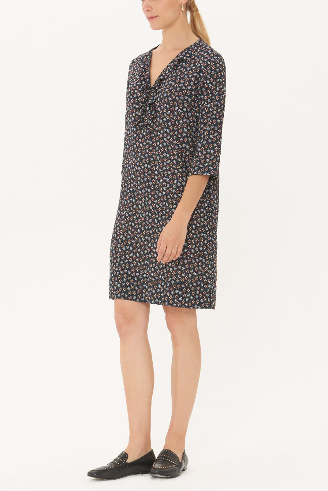 DARIA - Robe en crêpe imprimé Faume - seconde main