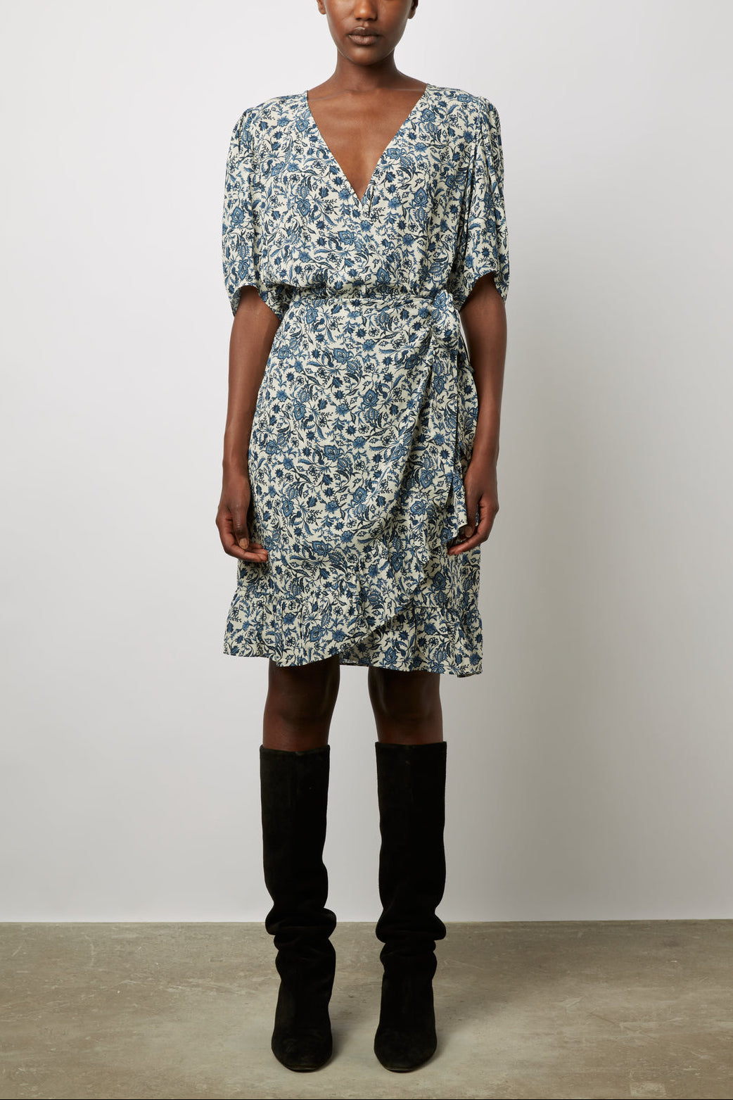 Robe courte portefeuille imprimé cachemire - JESABELLE Faume - seconde main