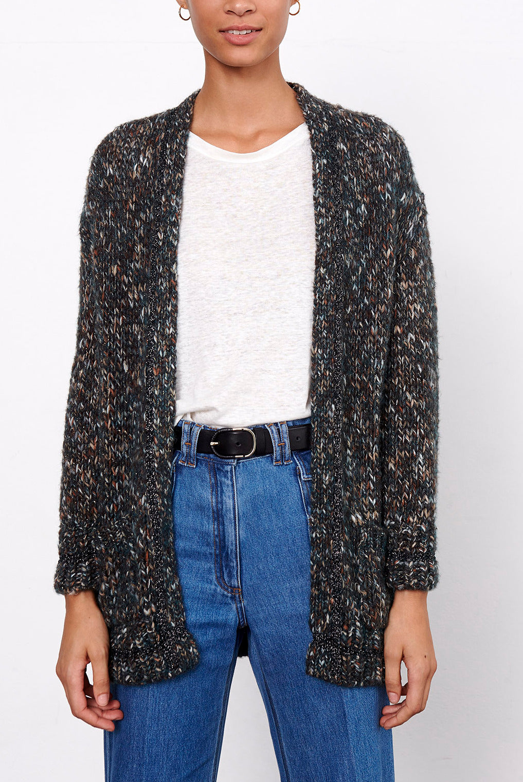 SAYA - Cardigan oversize en maille multicolore Faume - seconde main