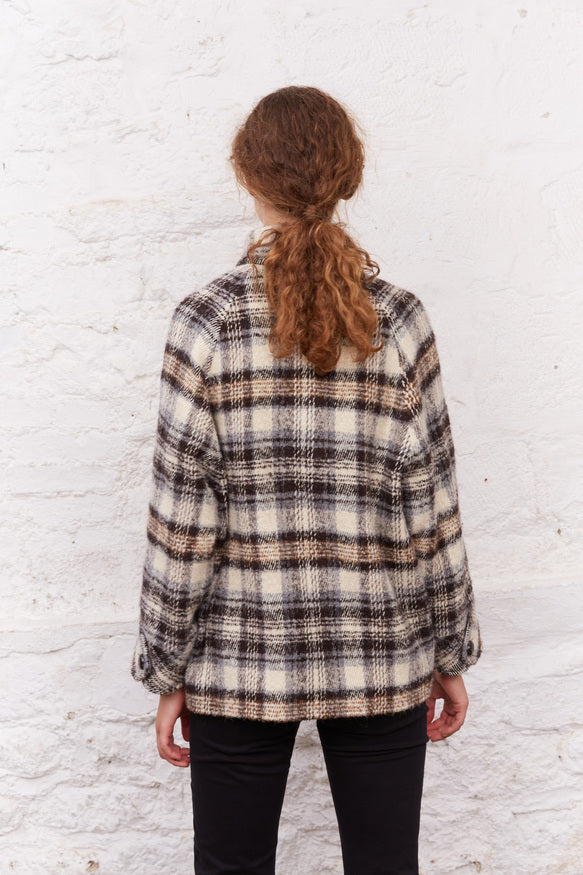 Manteau à carreaux en tweed de laine mélangé - SIRINE Faume - seconde main