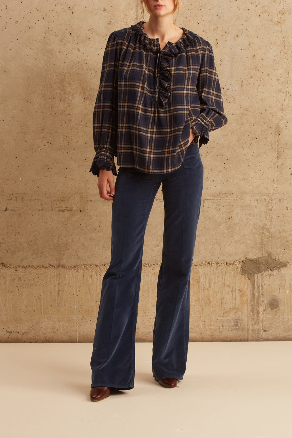 Chemise à carreaux à volants - CLAIRE Faume - seconde main