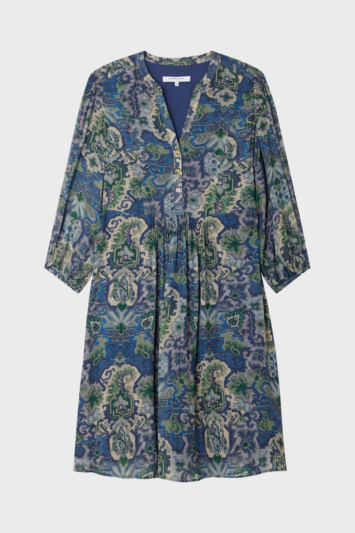 Robe en mousseline à motif graphique - JULIA Faume - seconde main