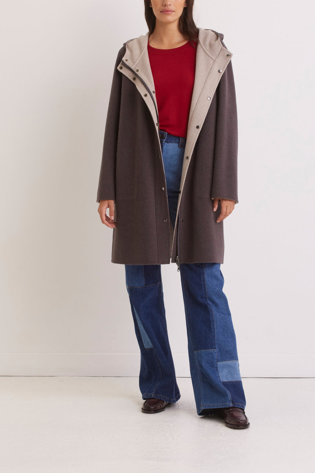 Manteau réversible en laine double face - SALOMÉ Faume - seconde main