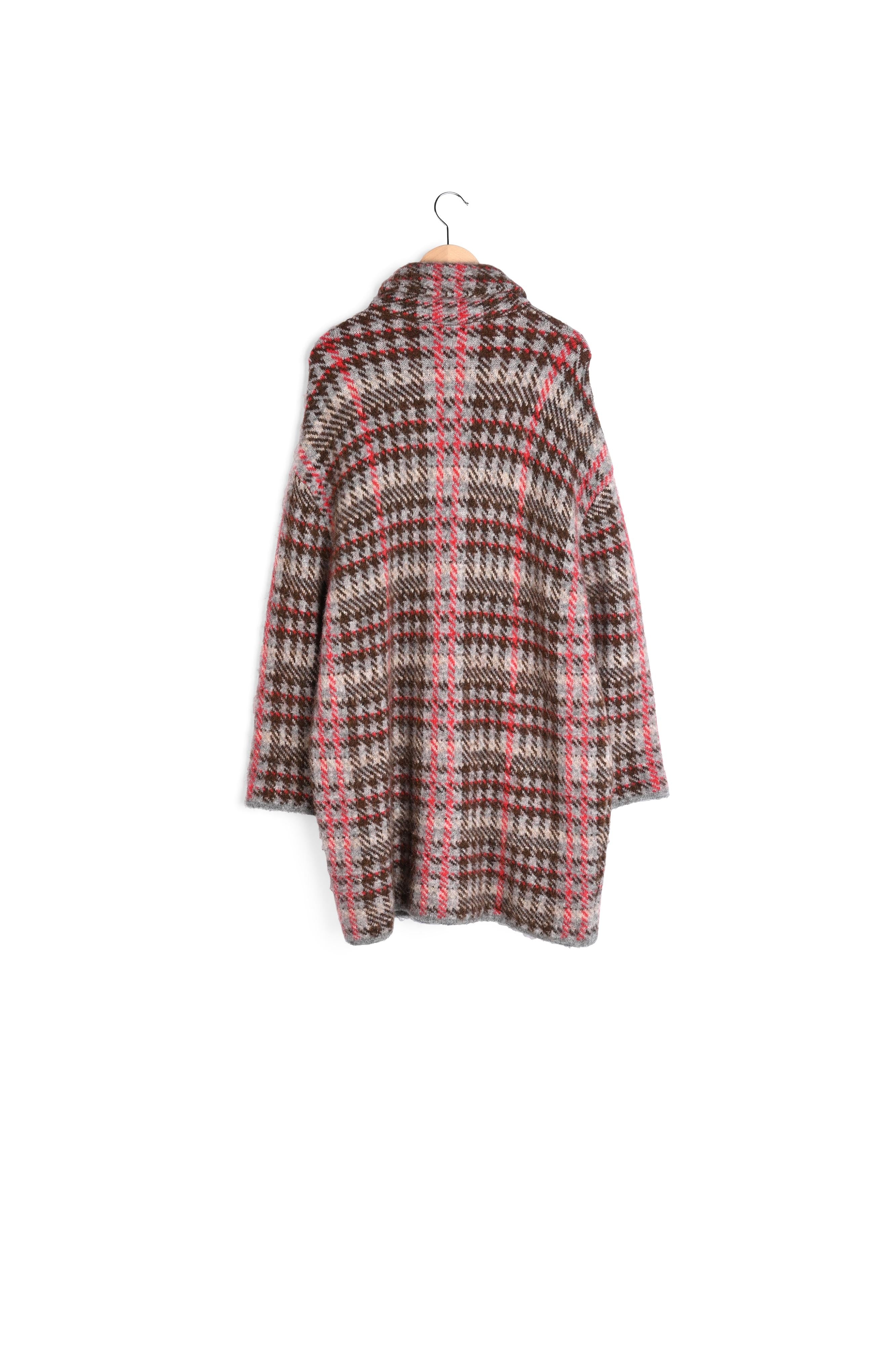 Manteau oversize en laine pied-de-coq Faume - seconde main