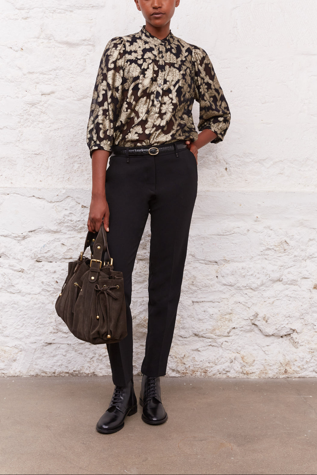 Pantalon droit en crêpe - Lucia Faume - seconde main