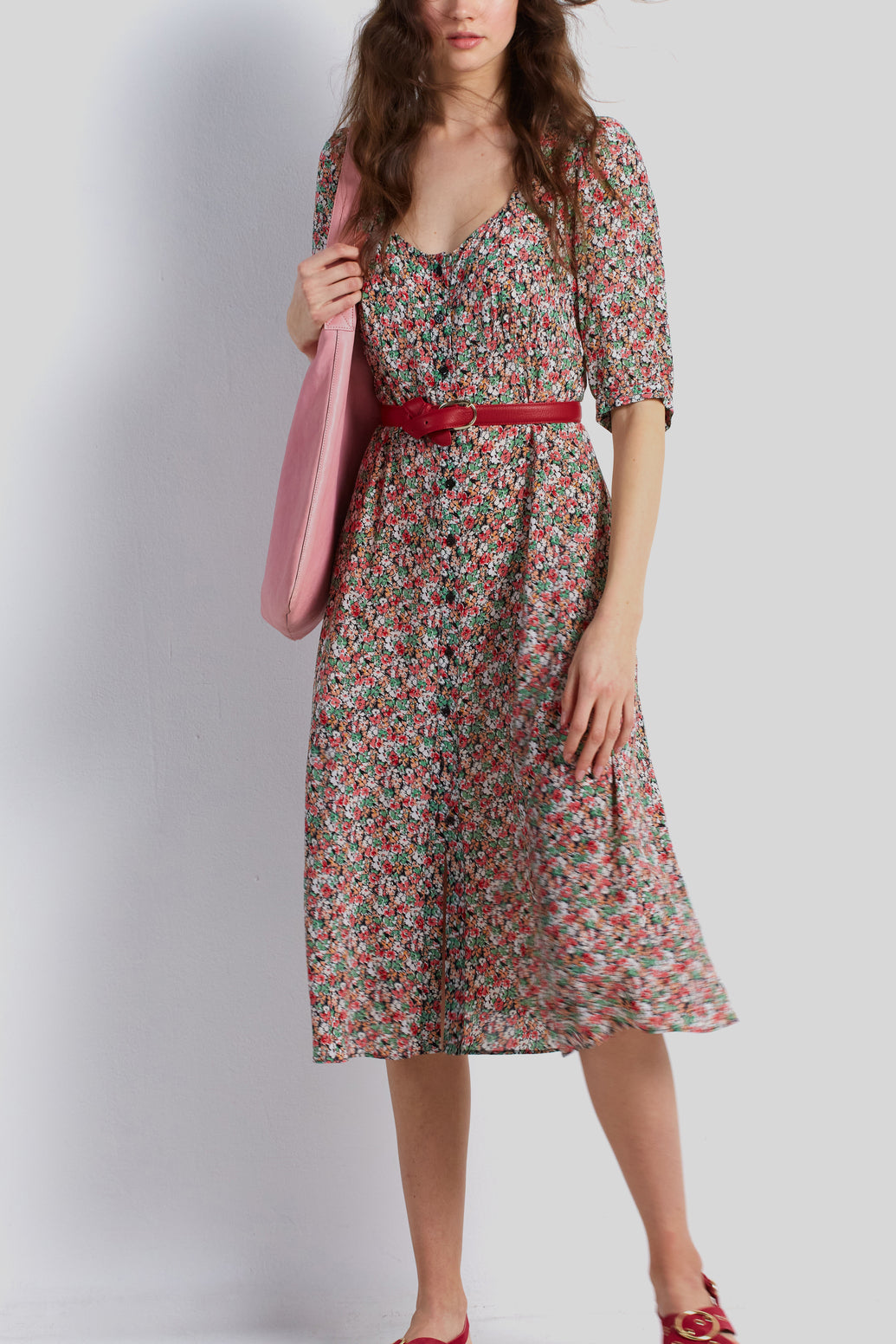 Robe boutonnée à motif - JAHLYA Faume - seconde main