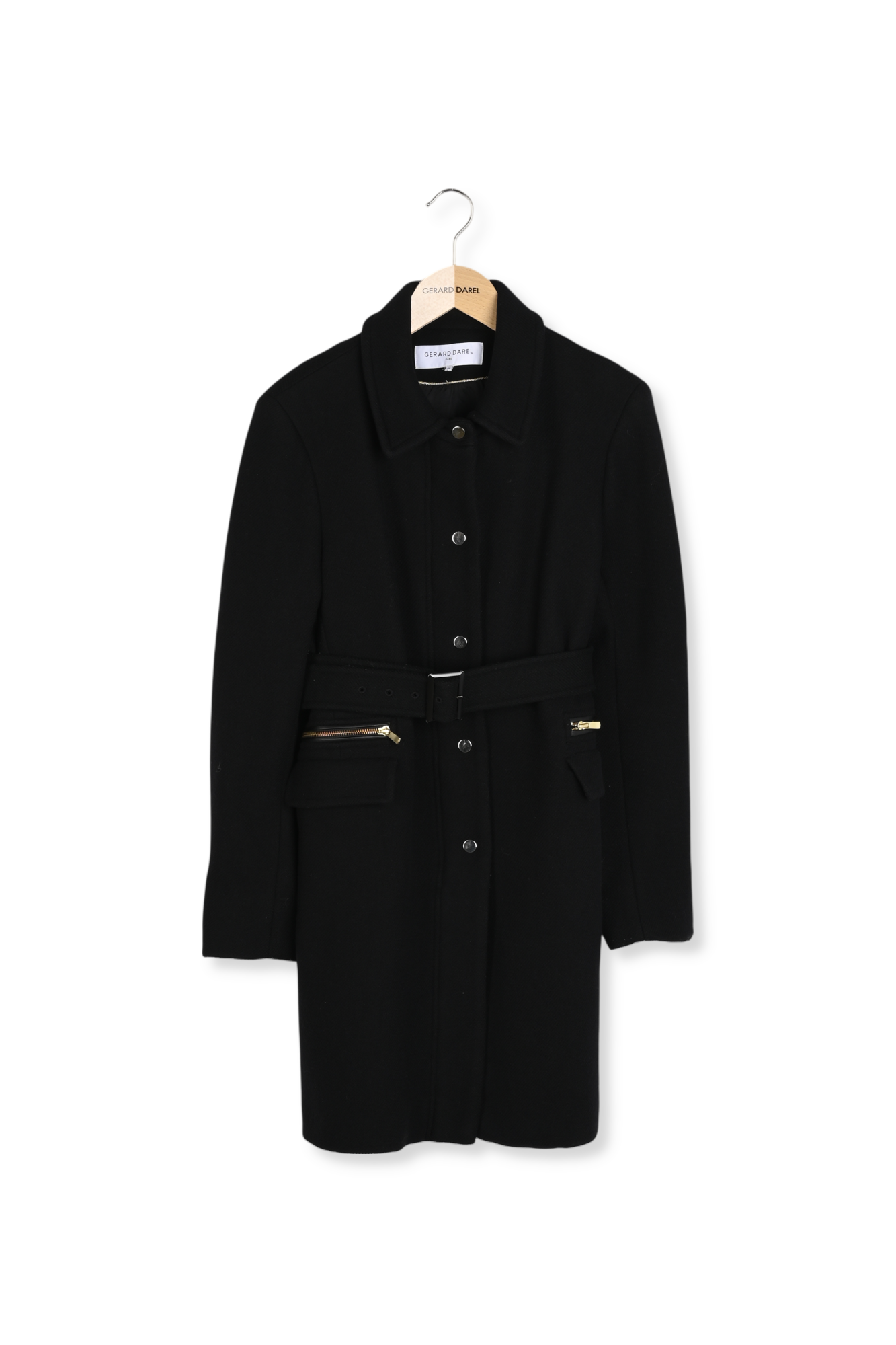 PHANIE - Manteau droit en laine vierge Faume - seconde main
