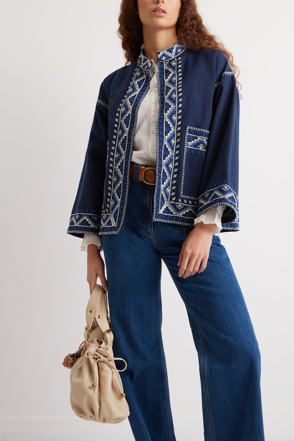 Veste brodée en 100% coton - ESMA Faume - seconde main