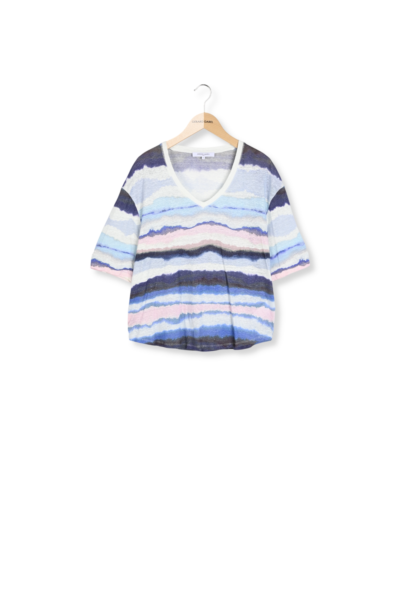 T-shirt V aquarelle en lin - MISIA Faume - seconde main