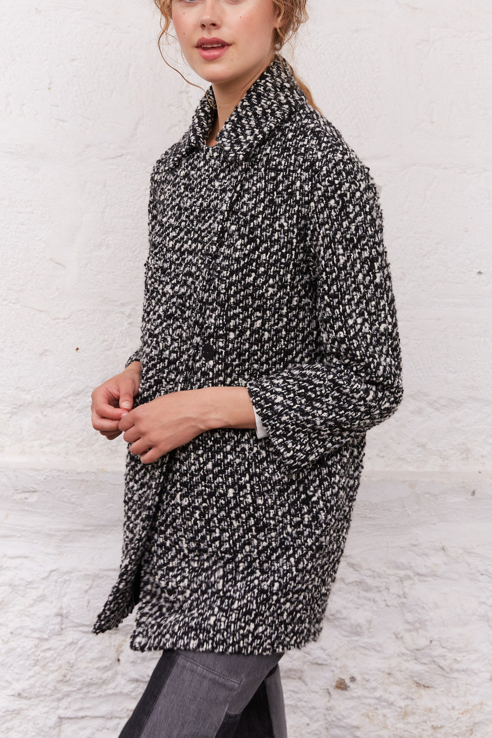 SIANA - Manteau ample en tweed de laine mélangée Faume - seconde main