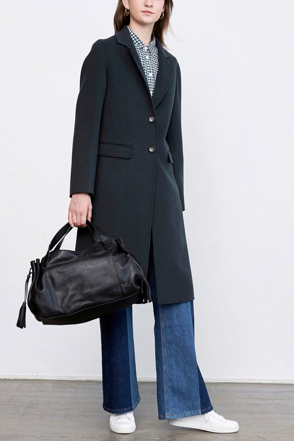 POPPY - Manteau droit en laine double face Faume - seconde main